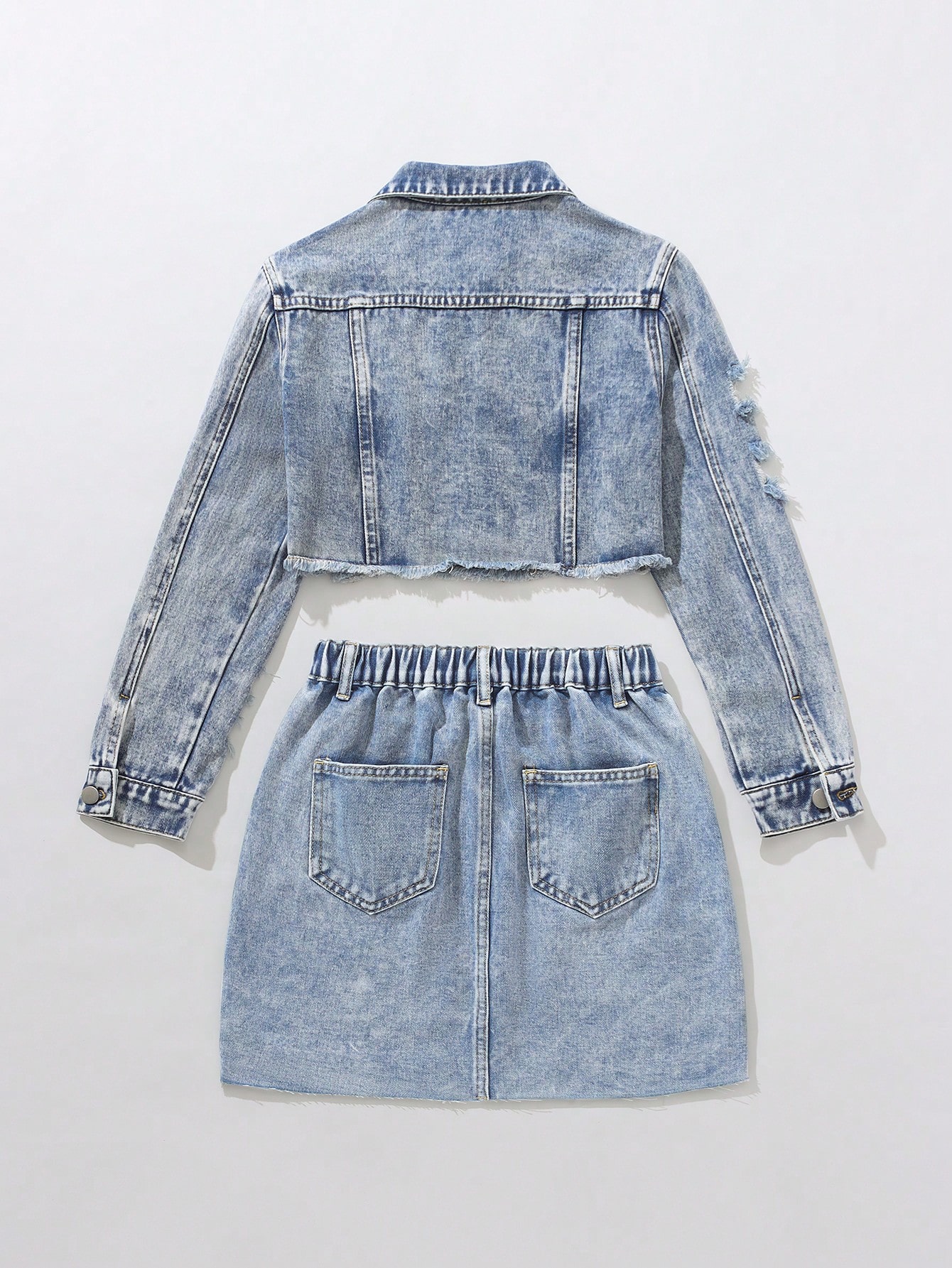 Tween Girls Denim Two-piece Outfits