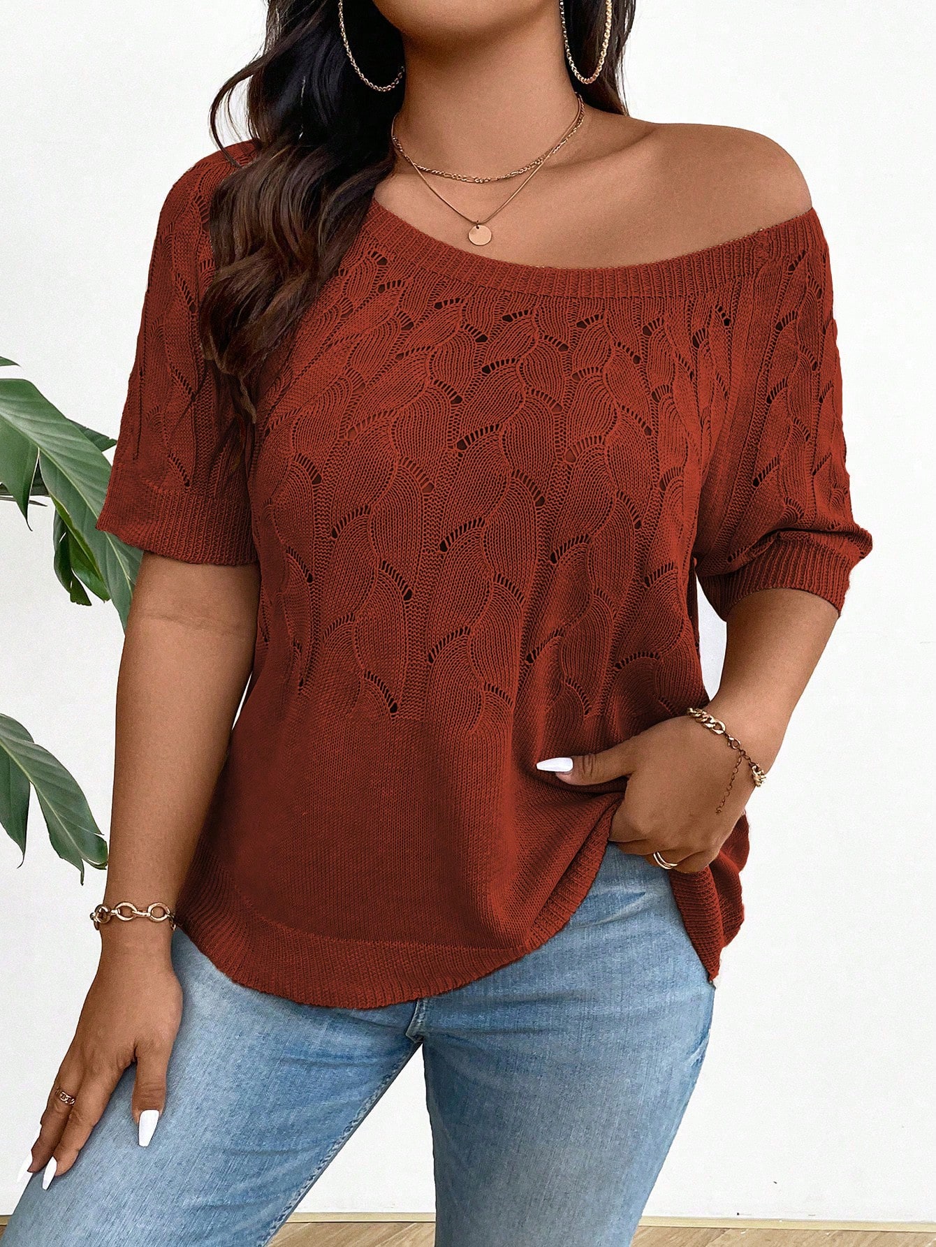 In Casual Plus Size Knit Tops