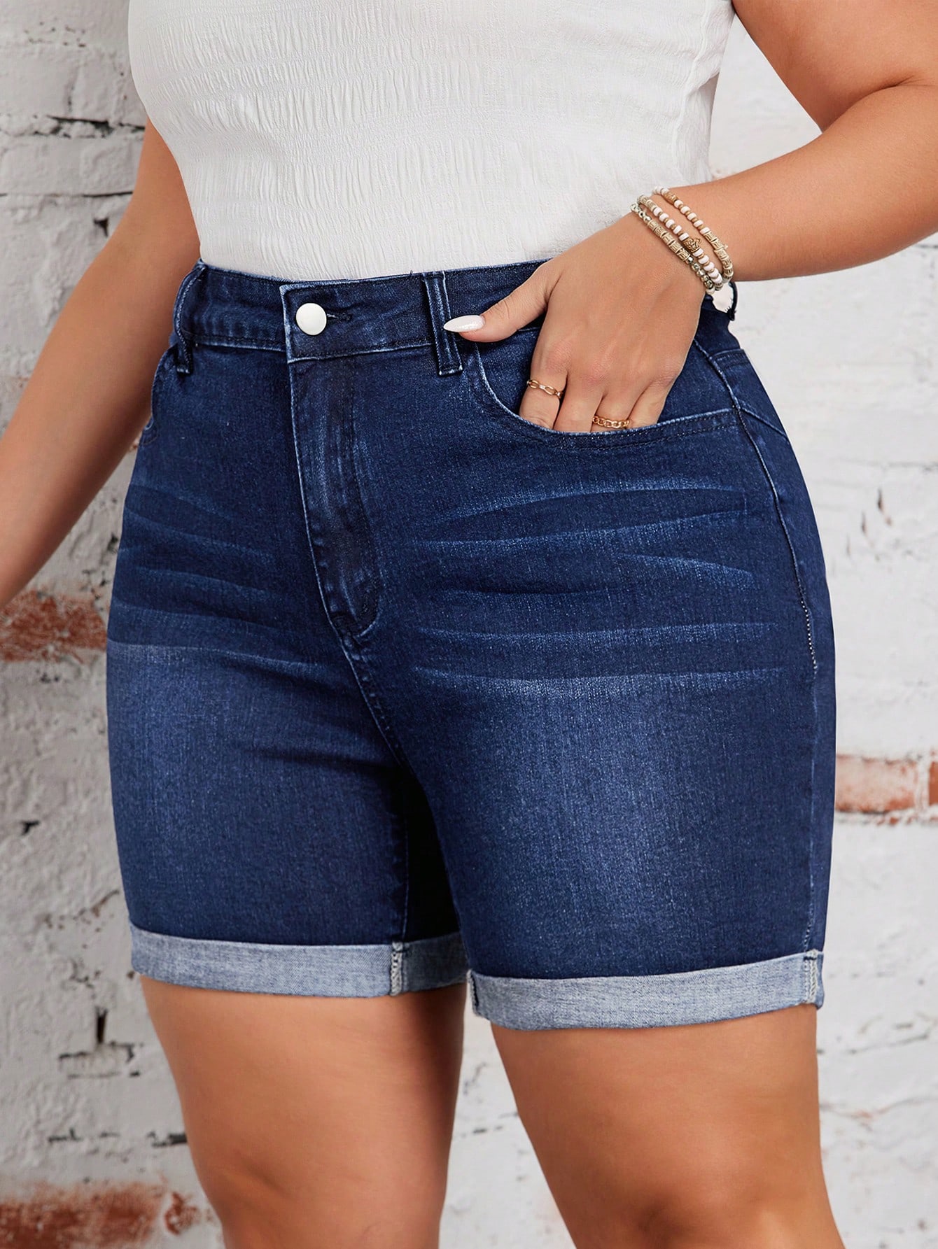 Plus Size Denim Shorts