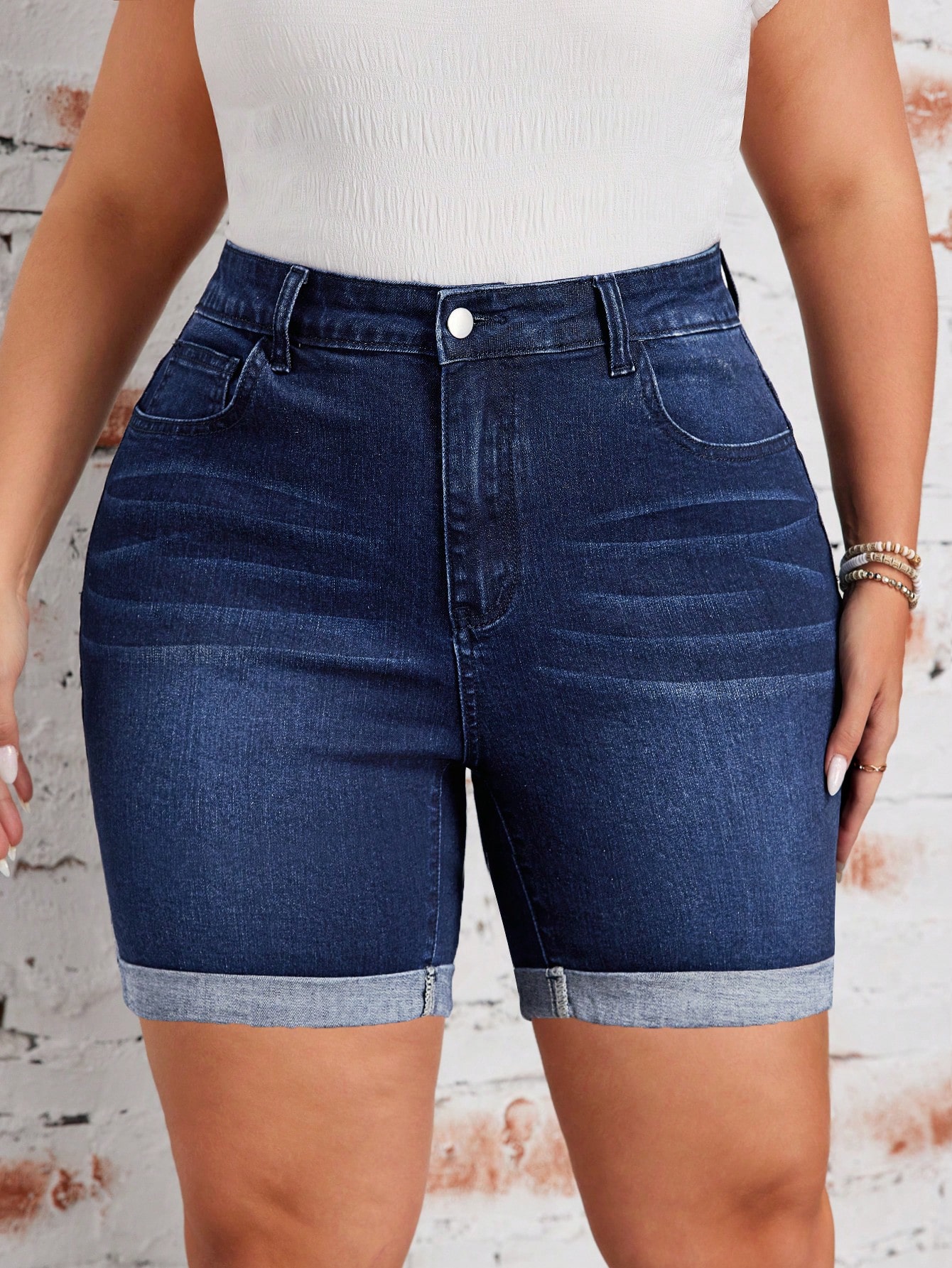 Plus Size Denim Shorts