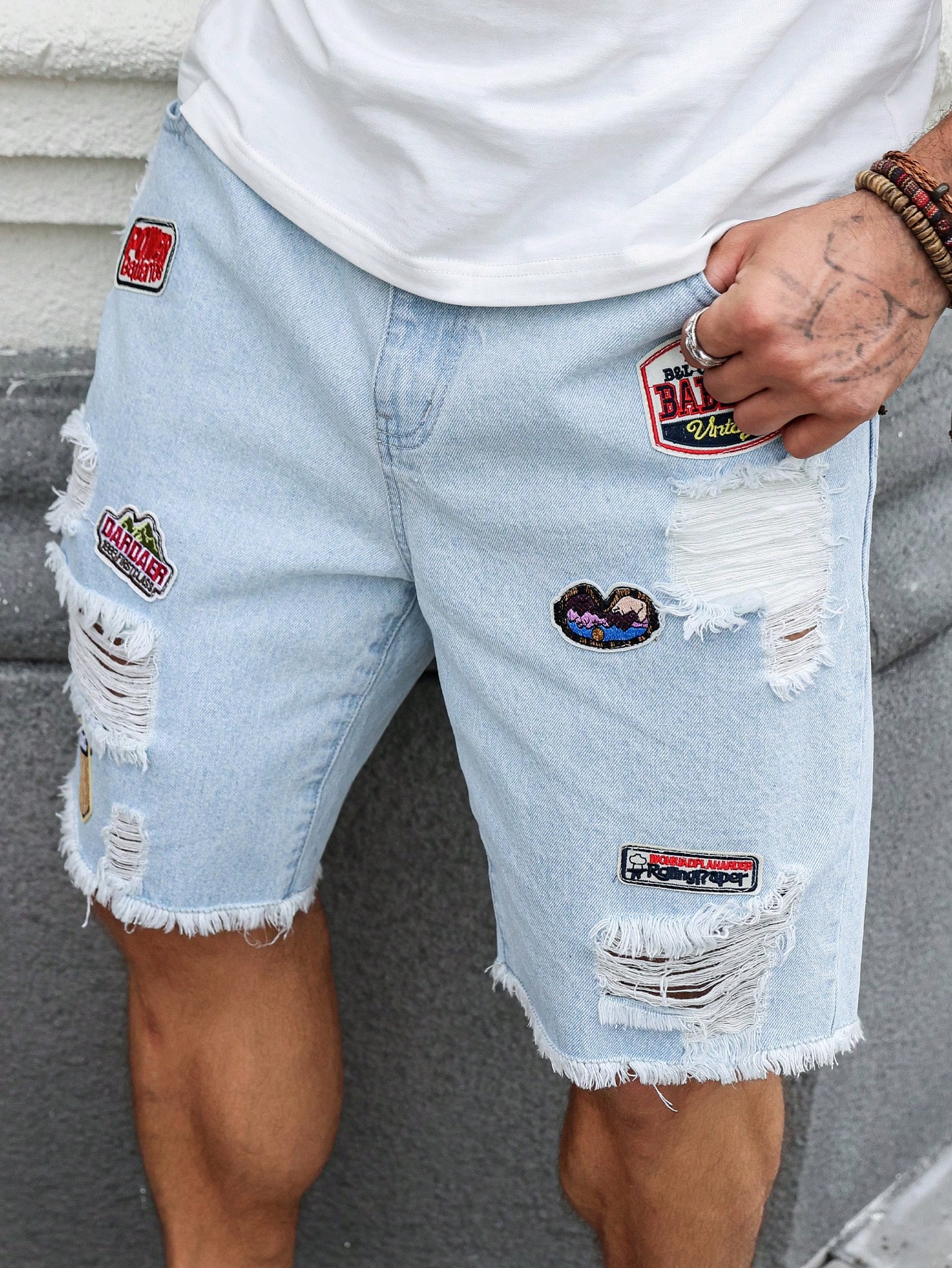 Men Plus Size Denim Shorts