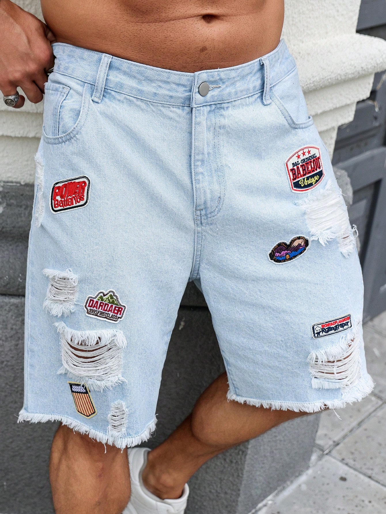 Men Plus Size Denim Shorts