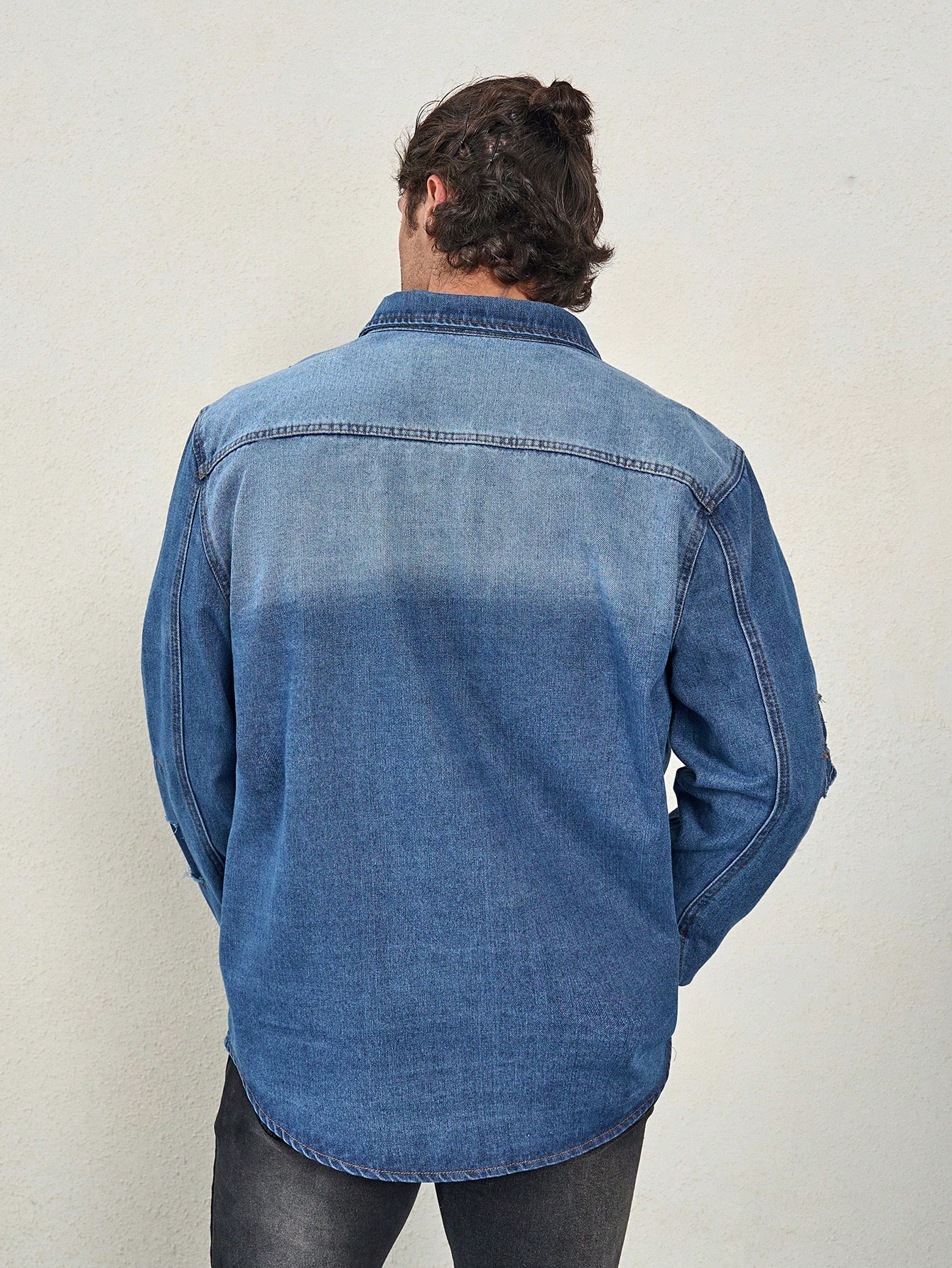 Men Plus Size Denim Shirts