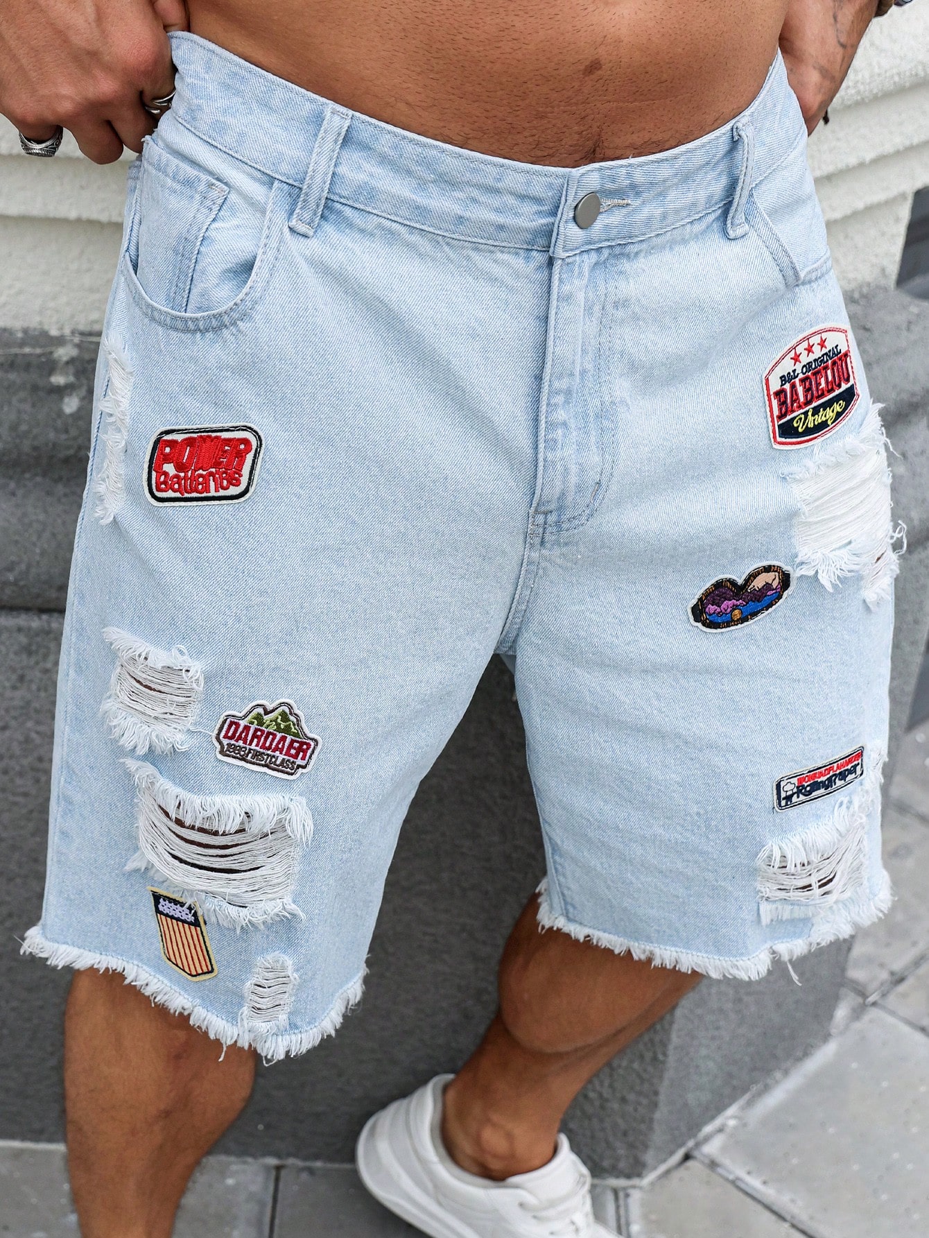 Men Plus Size Denim Shorts