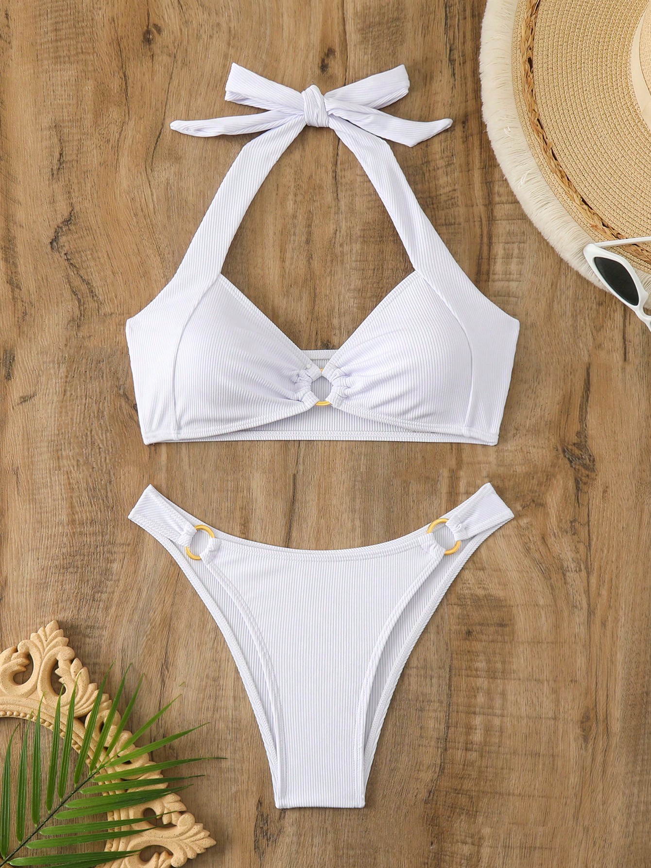 In White Women Bikini Sets