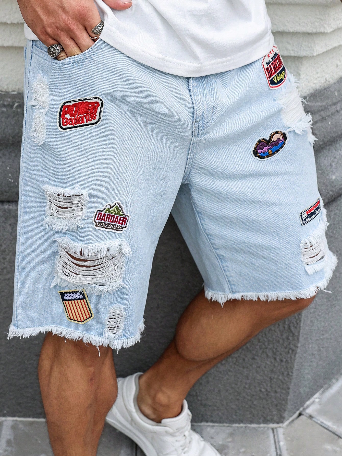 Men Plus Size Denim Shorts