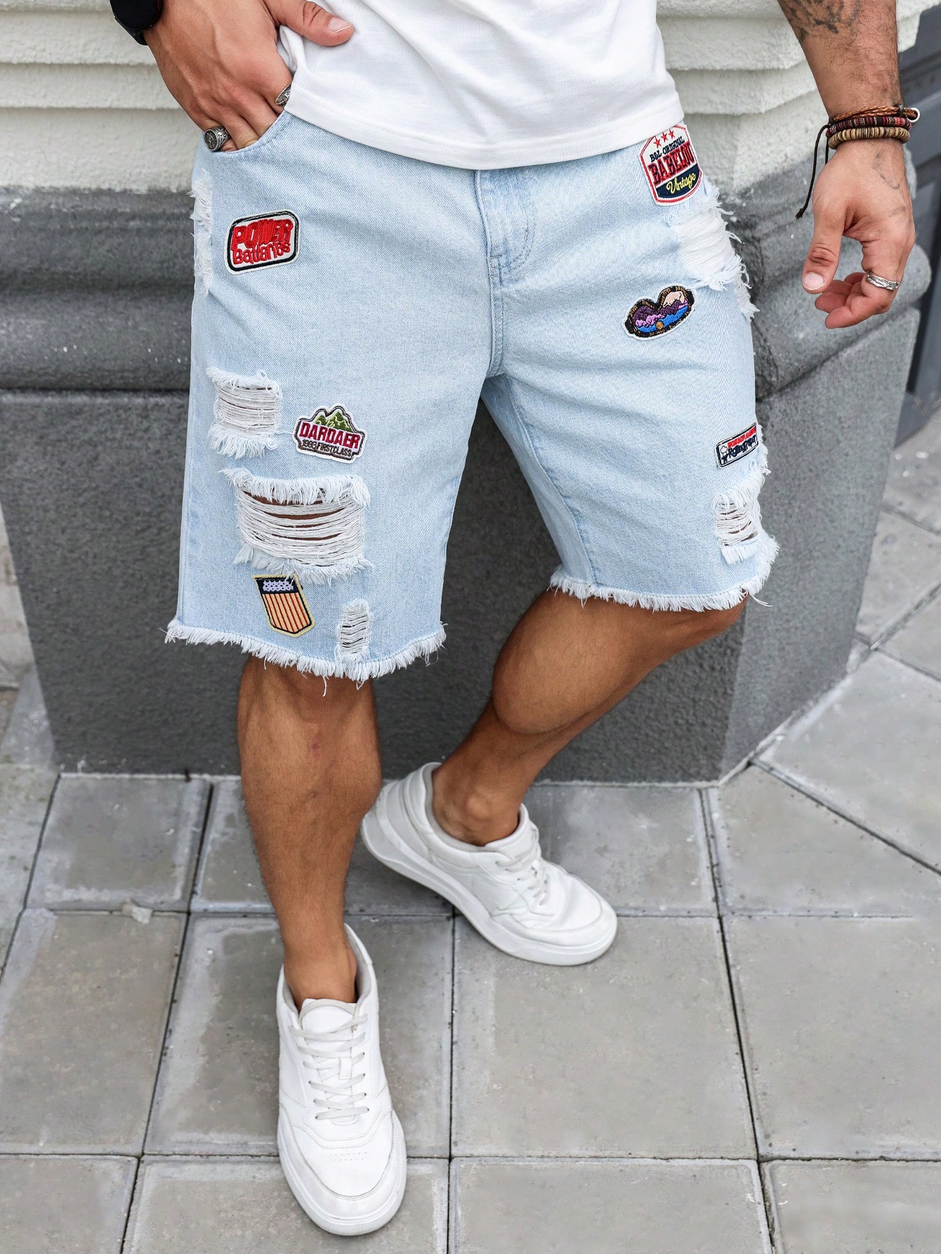 Men Plus Size Denim Shorts