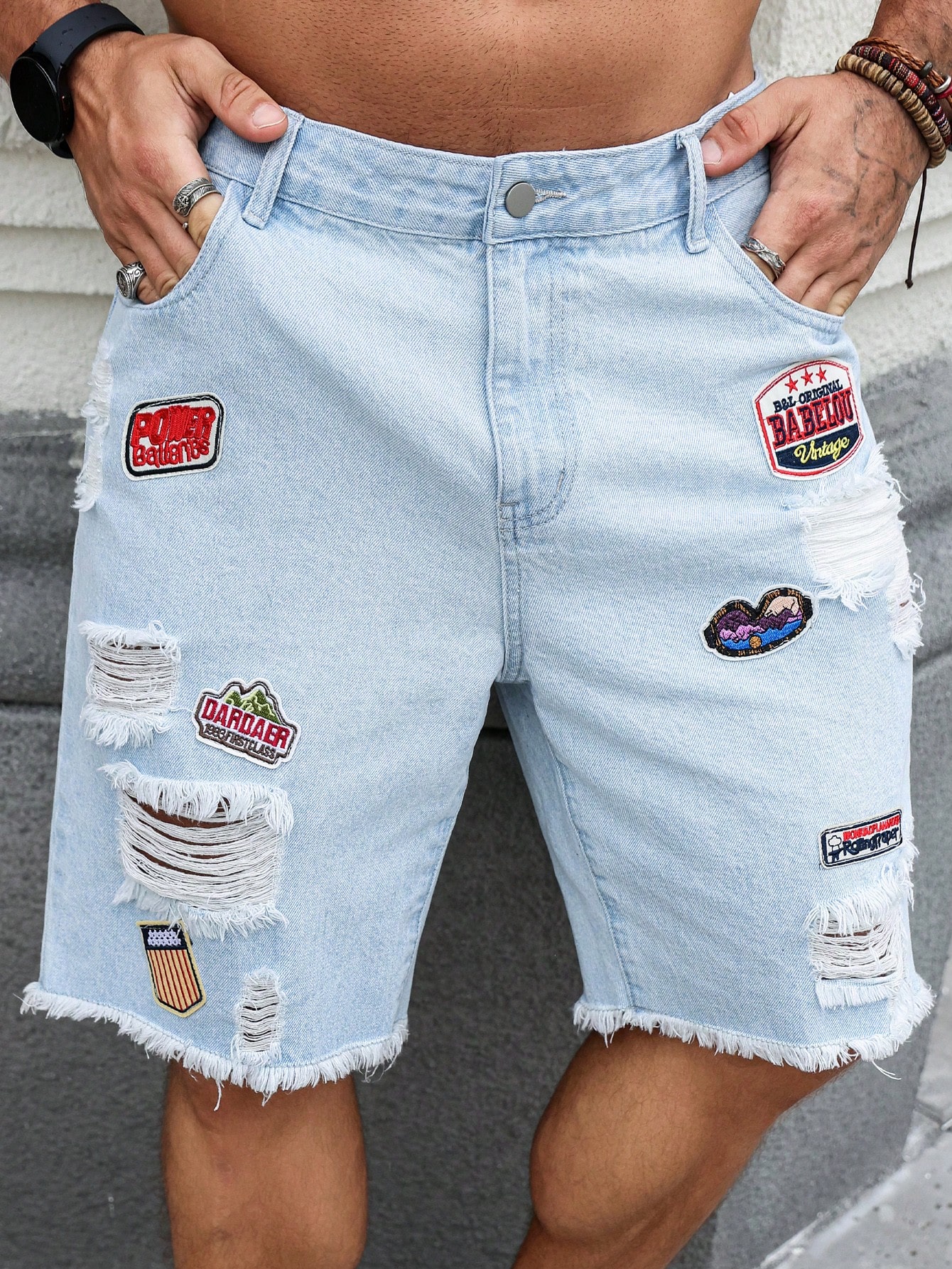 Men Plus Size Denim Shorts