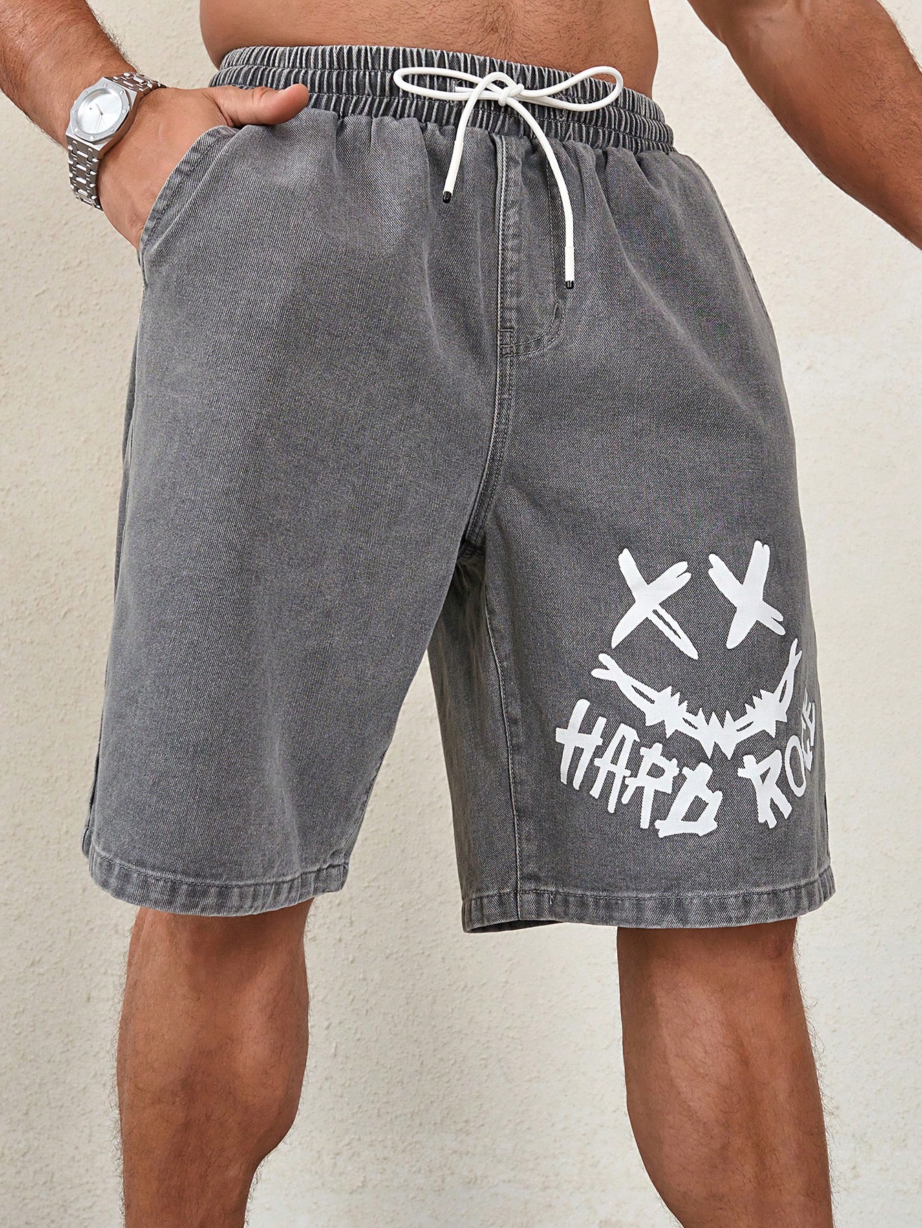 Men Plus Size Denim Shorts