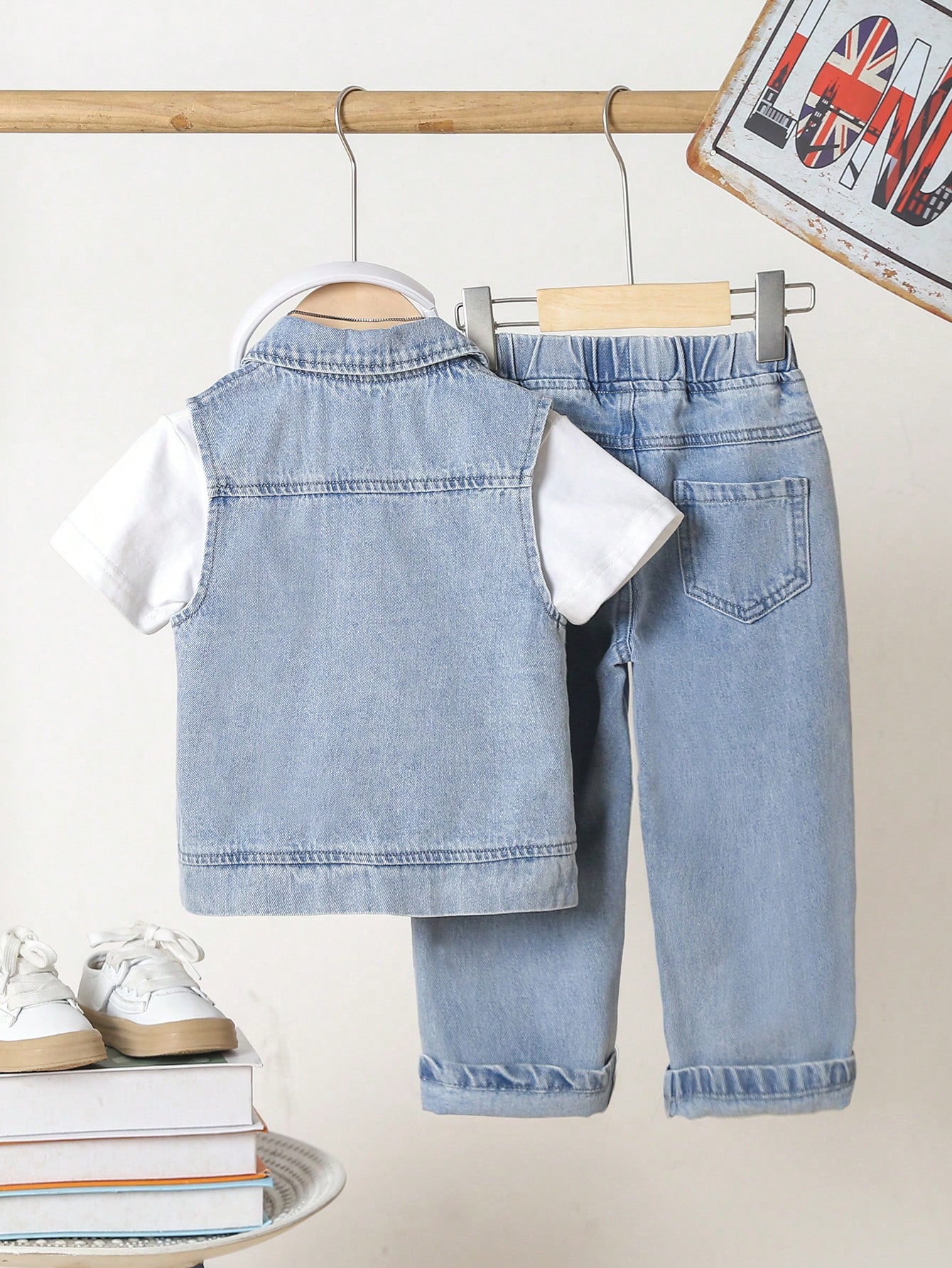 Young Boys Denim Two-piece Outfits