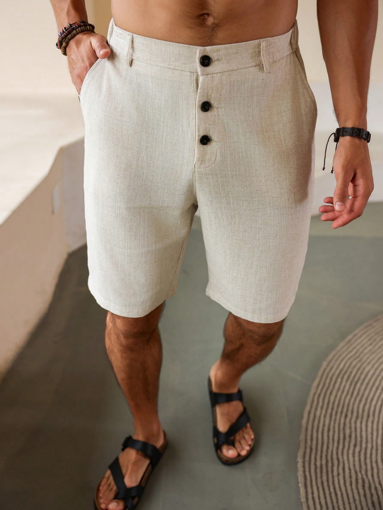 Men Linen Shorts