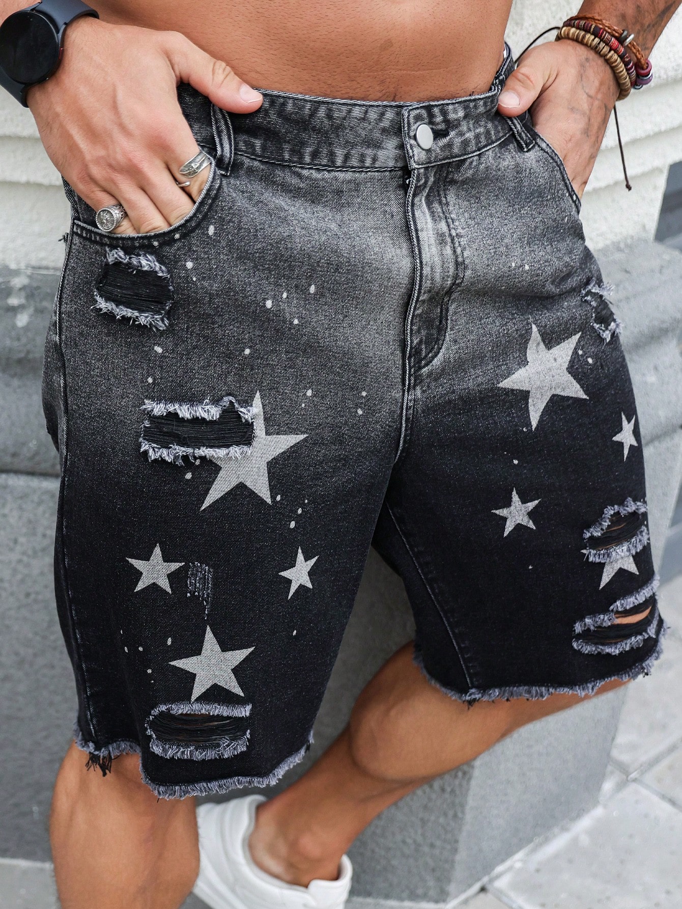 Men Plus Size Denim Shorts