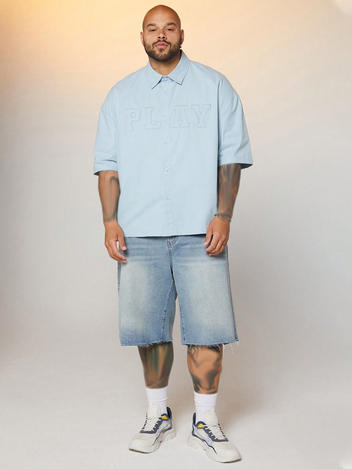 Men Plus Size Denim Shorts