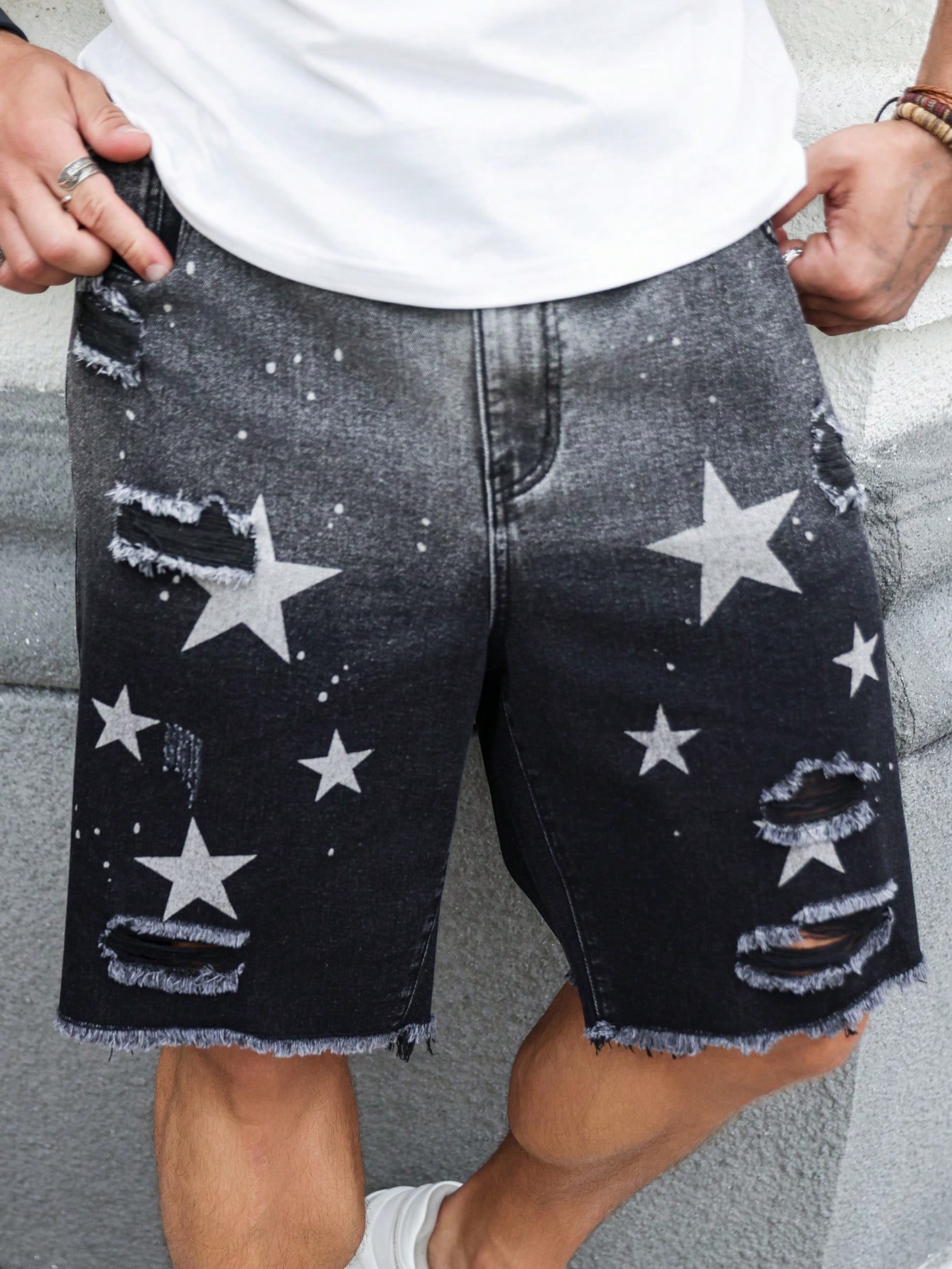 Men Plus Size Denim Shorts