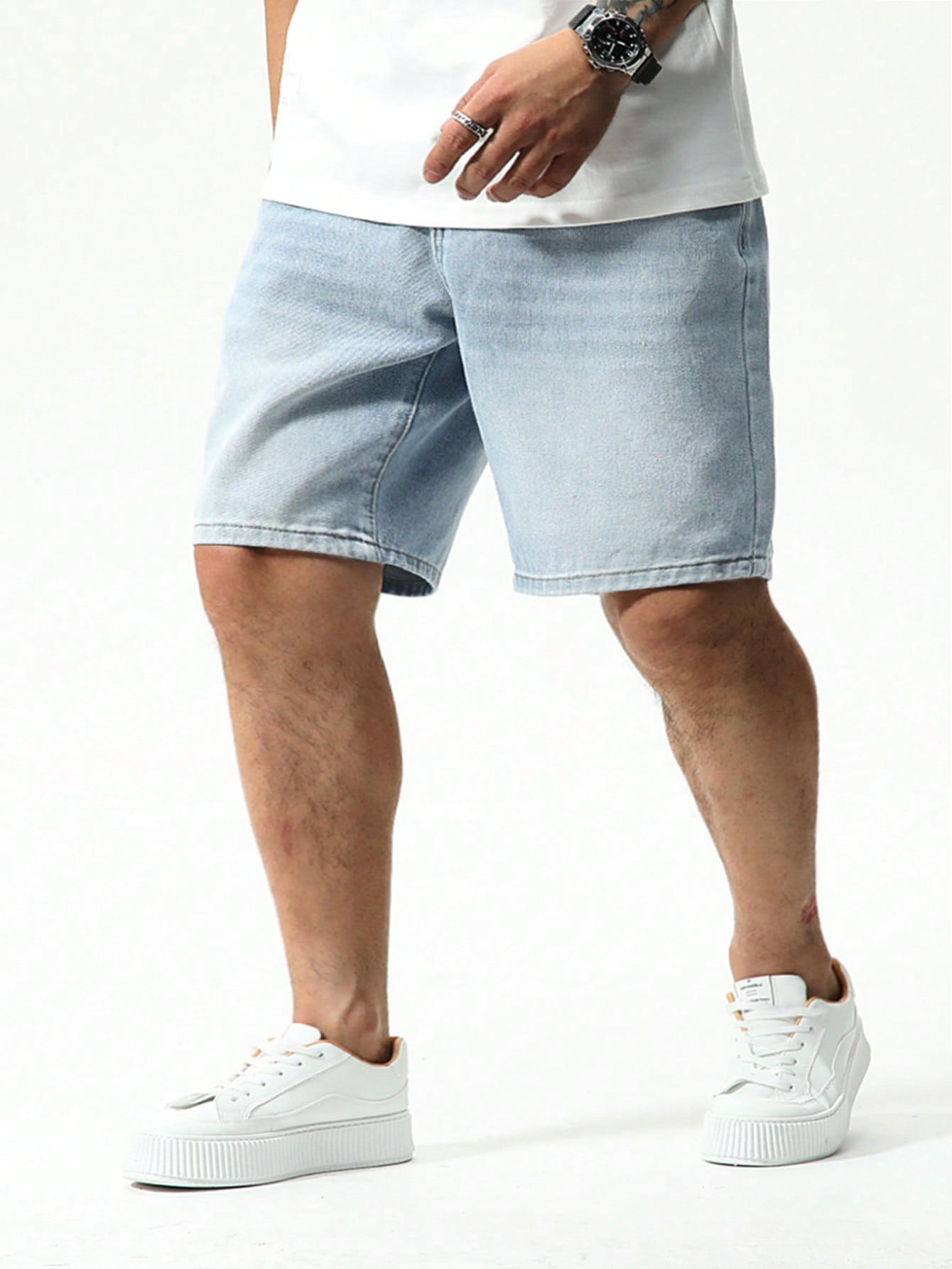 Men Plus Size Denim Shorts