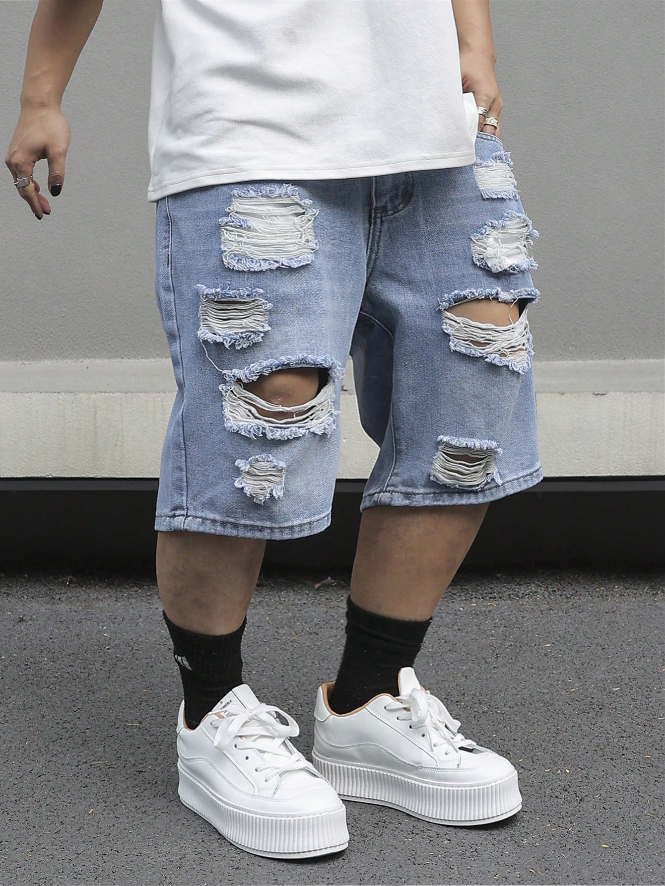 Men Plus Size Denim Shorts