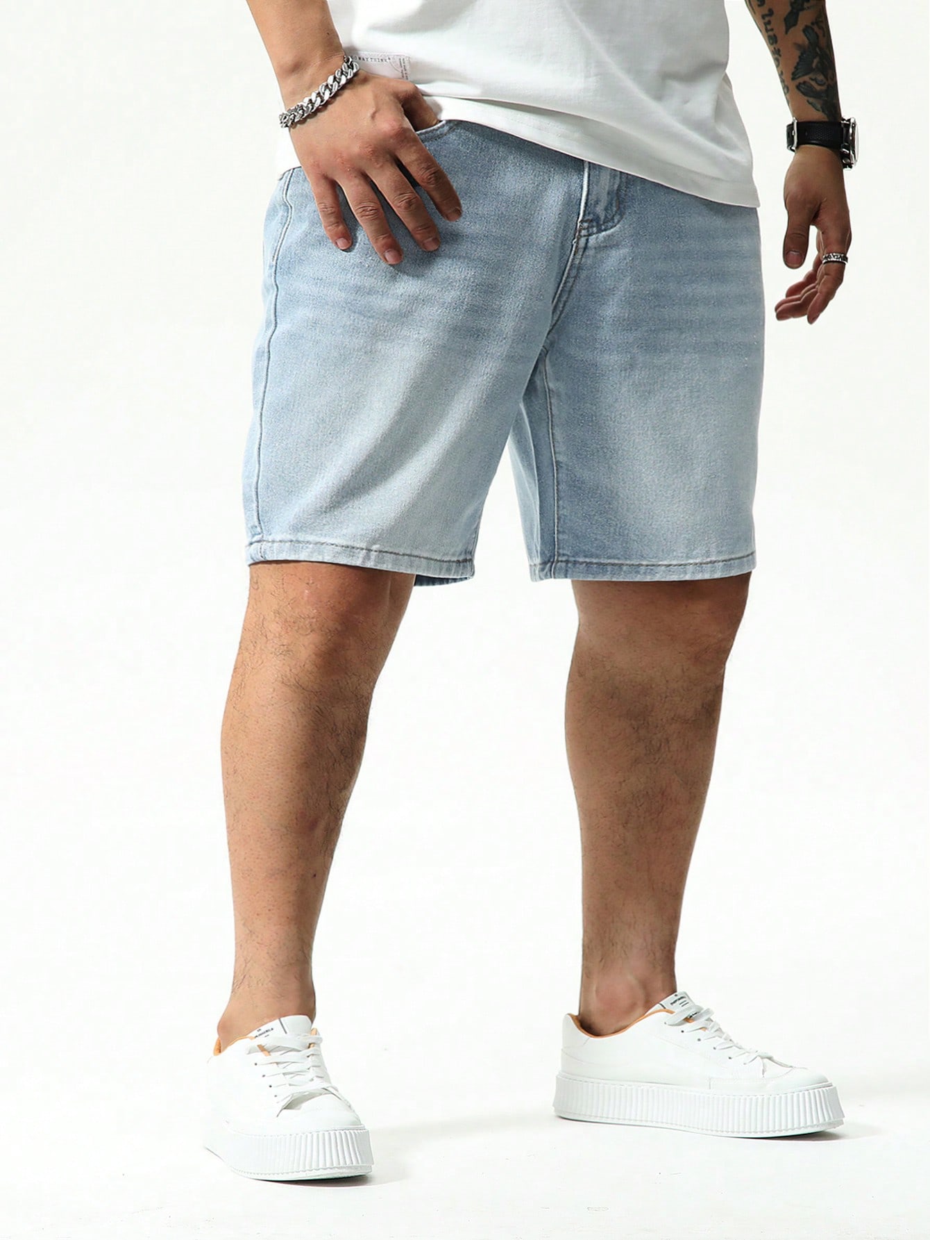 Men Plus Size Denim Shorts