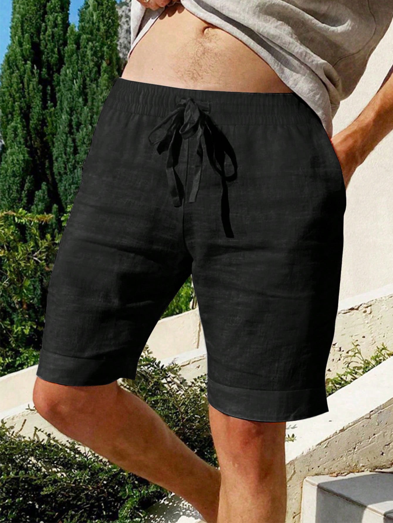 Men Linen Shorts