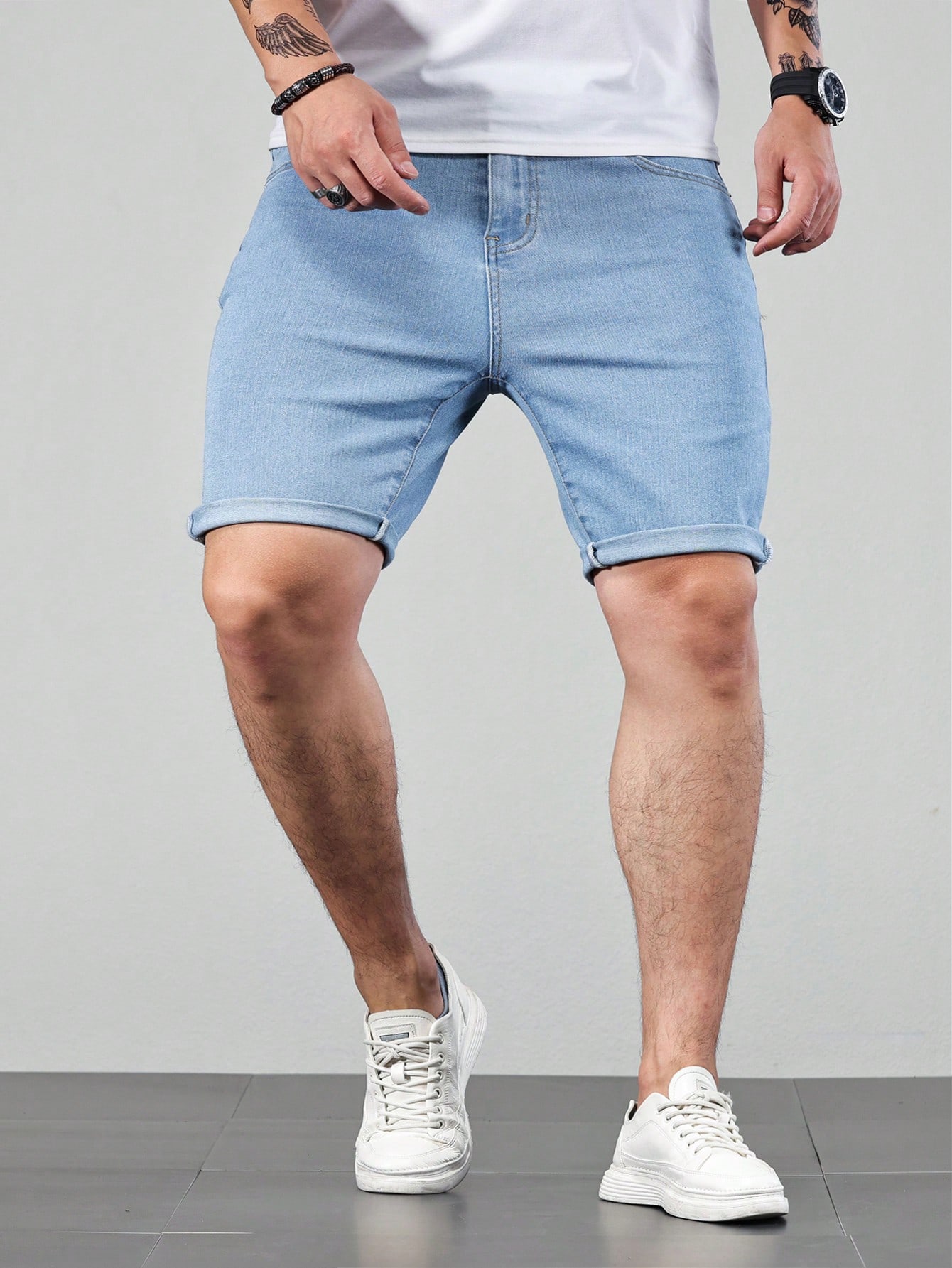 Men Plus Size Denim Shorts