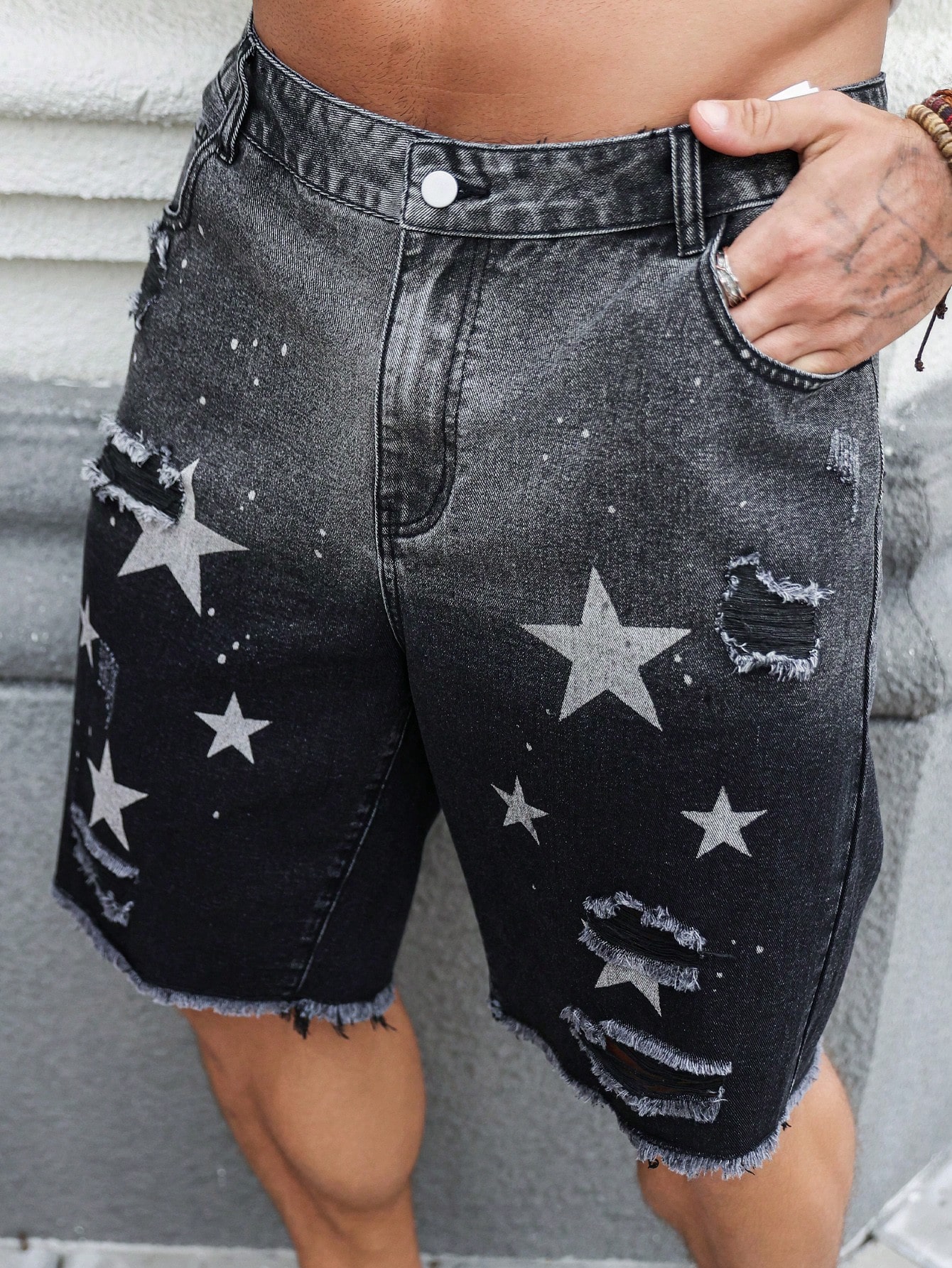 Men Plus Size Denim Shorts