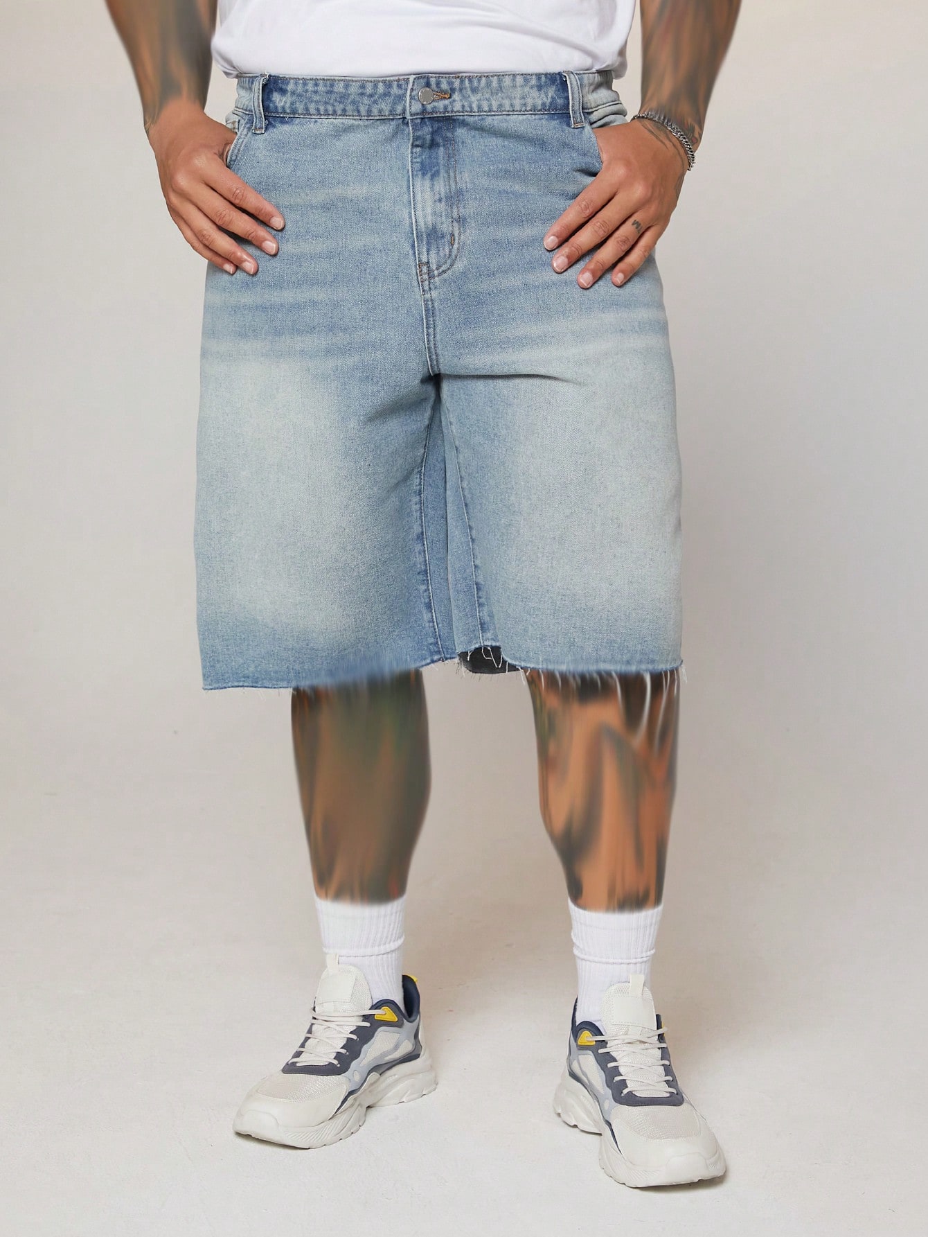 Men Plus Size Denim Shorts