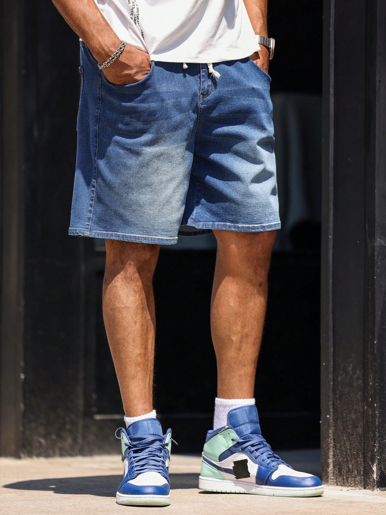 Men Plus Size Denim Shorts