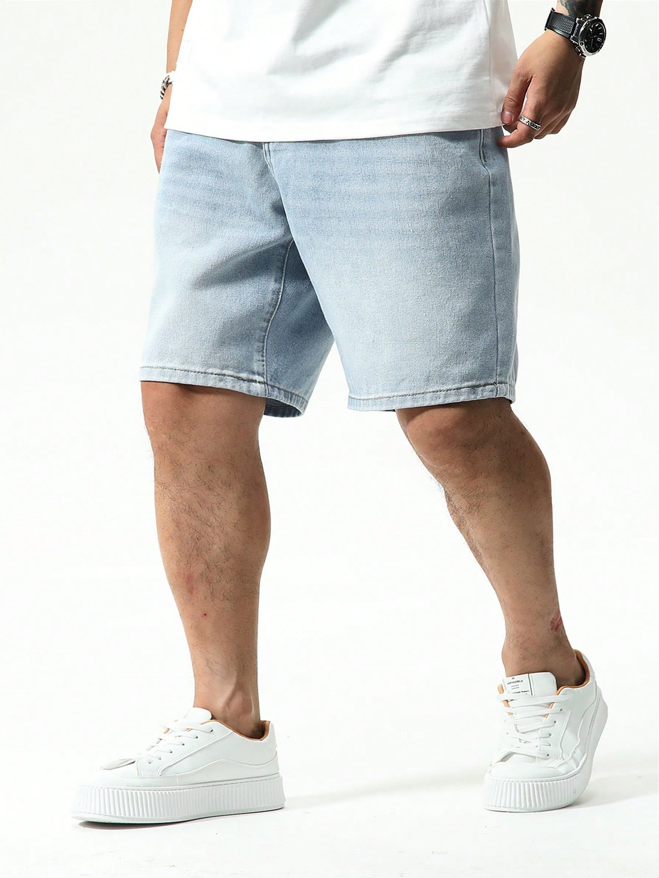 Men Plus Size Denim Shorts