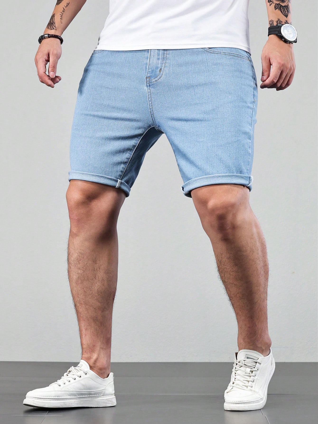 Men Plus Size Denim Shorts