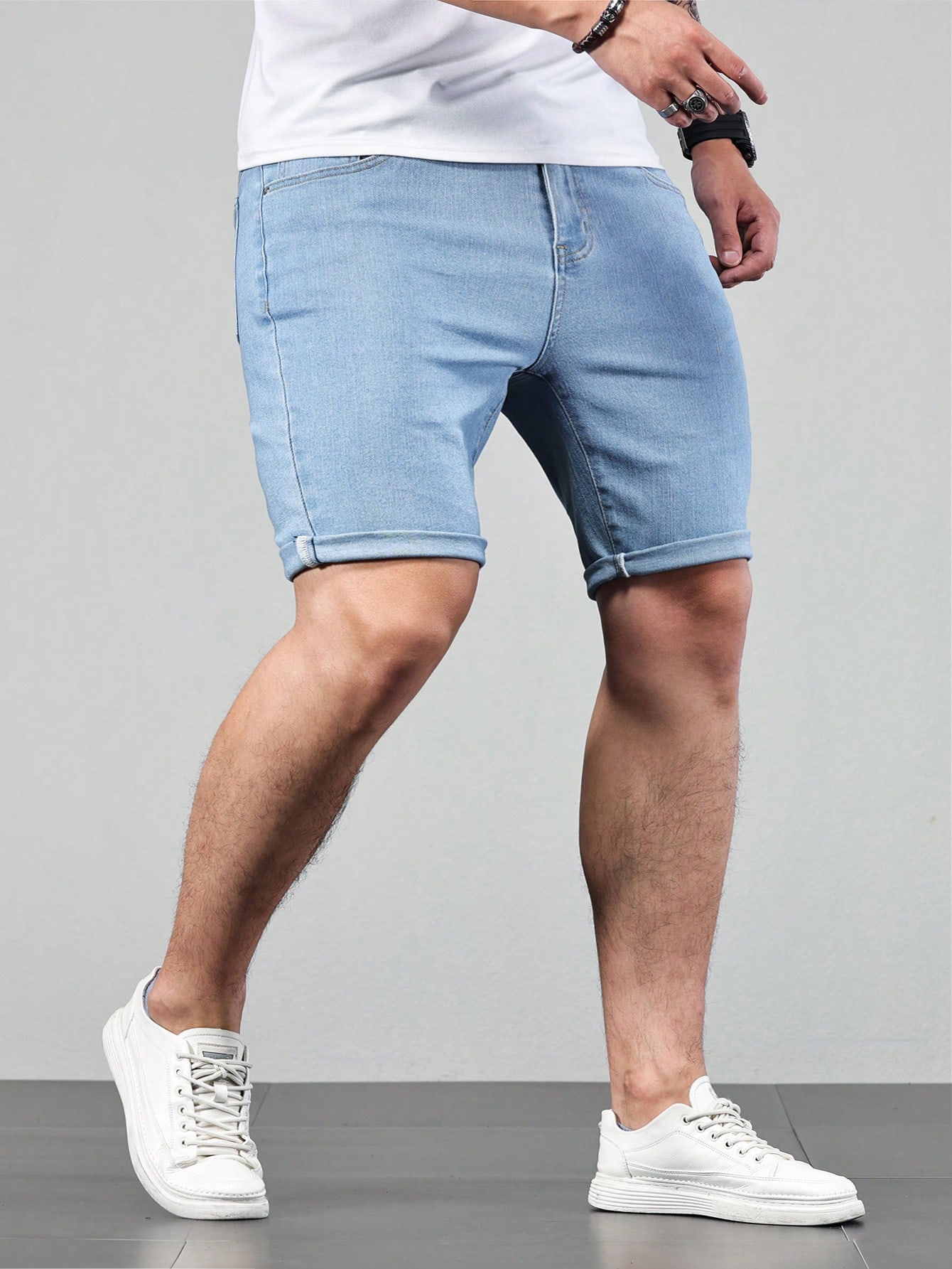 Men Plus Size Denim Shorts