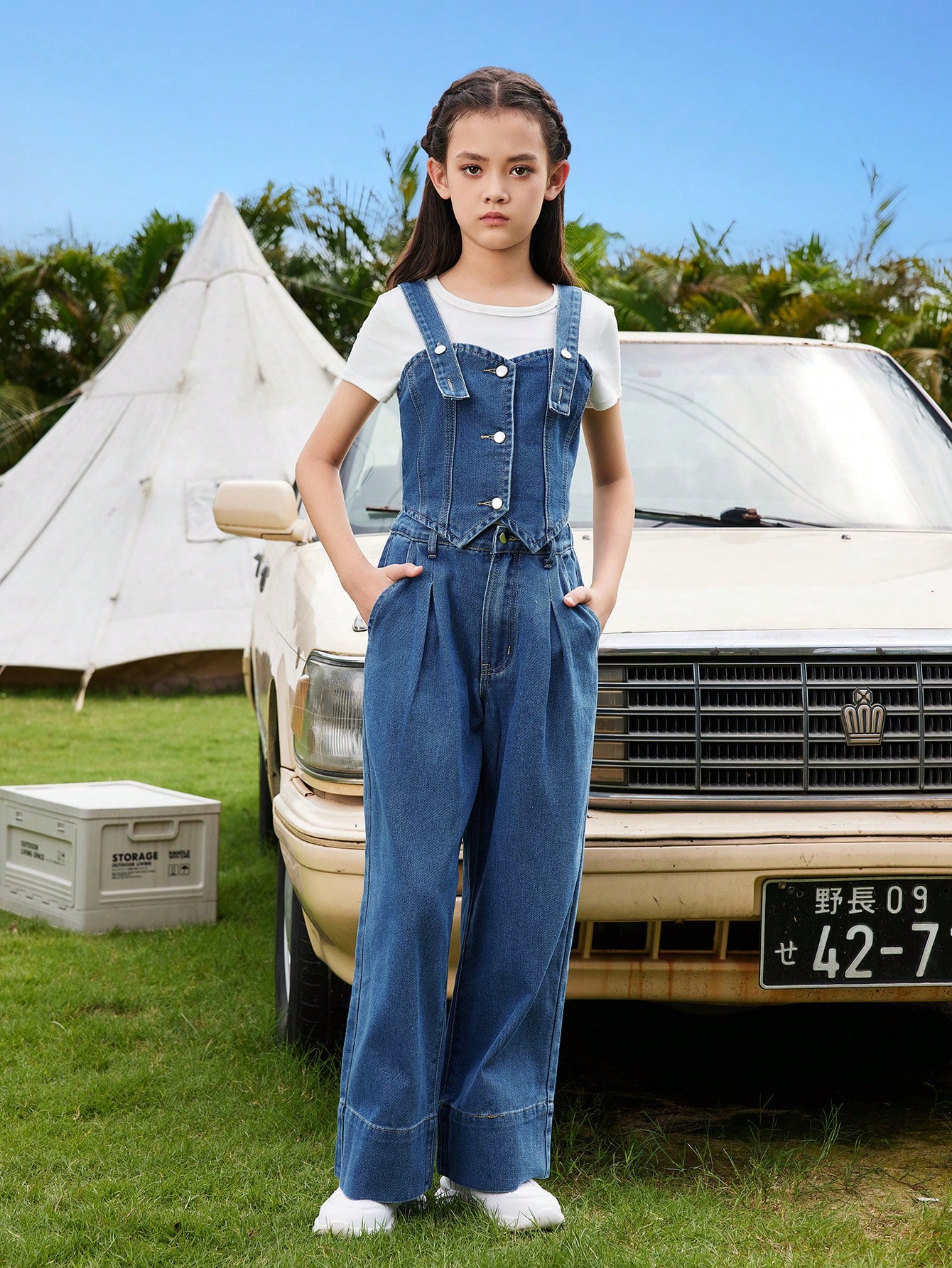 Tween Girls Denim Two-piece Outfits