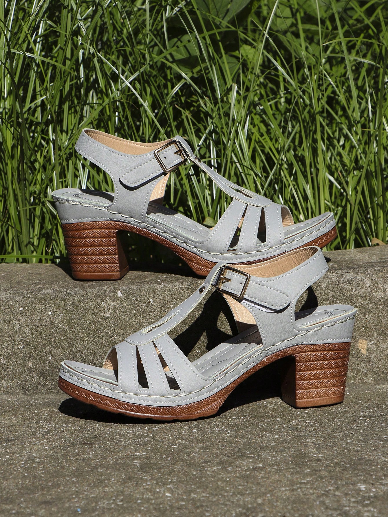 In Grey Women Heeled Sandals