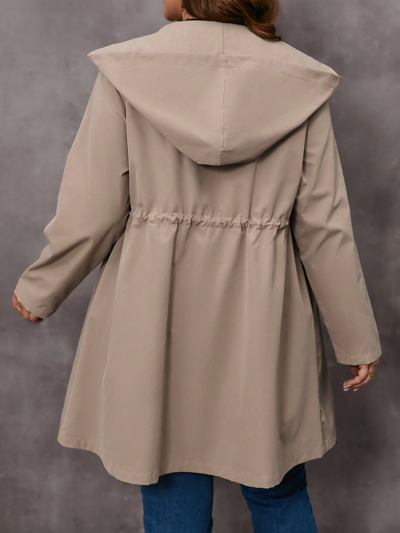 In Long Sleeve Plus Size Trench Coats