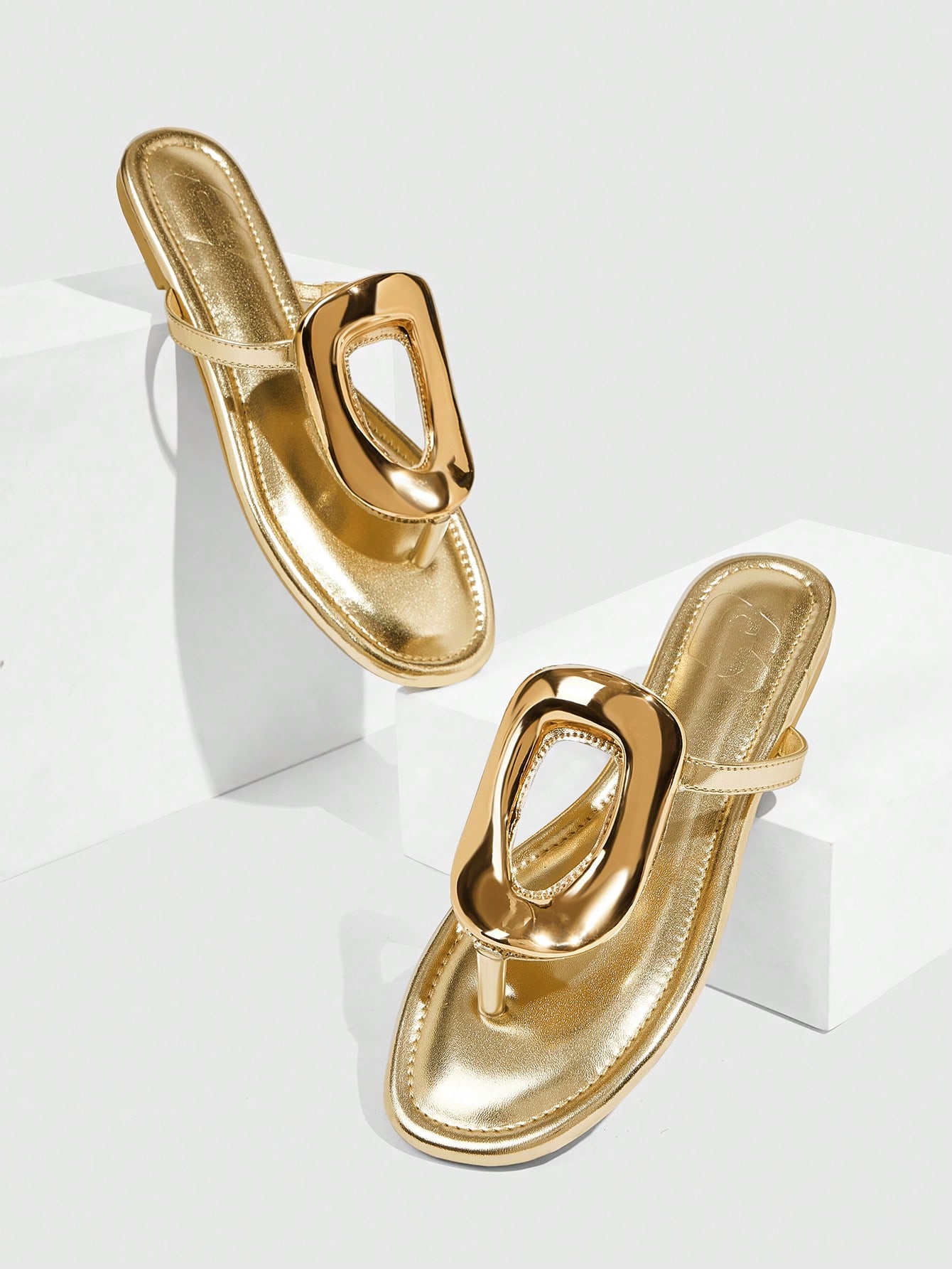 In Gold Women Slippers