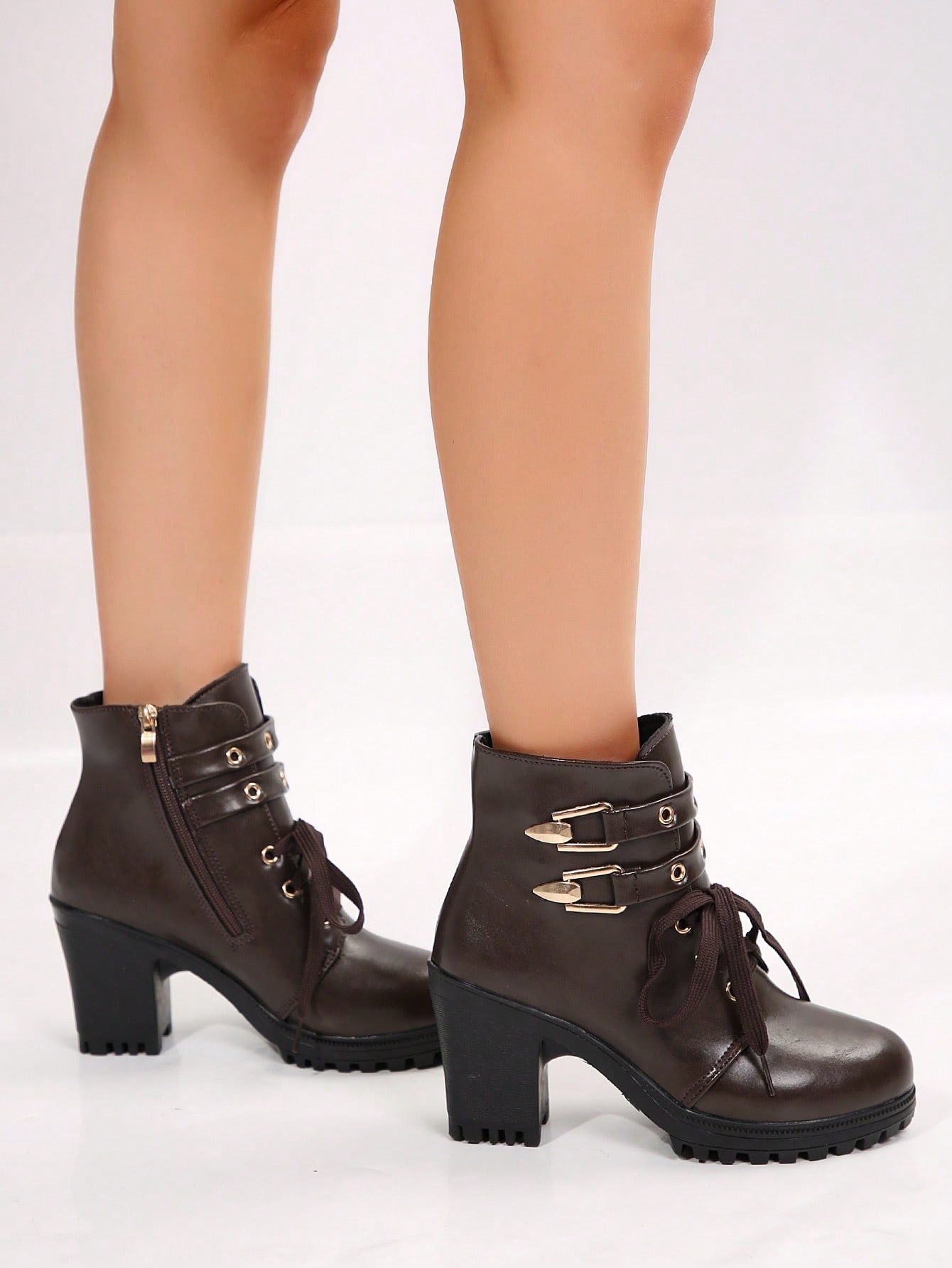 In Coffee Brown Women Fashion Boots