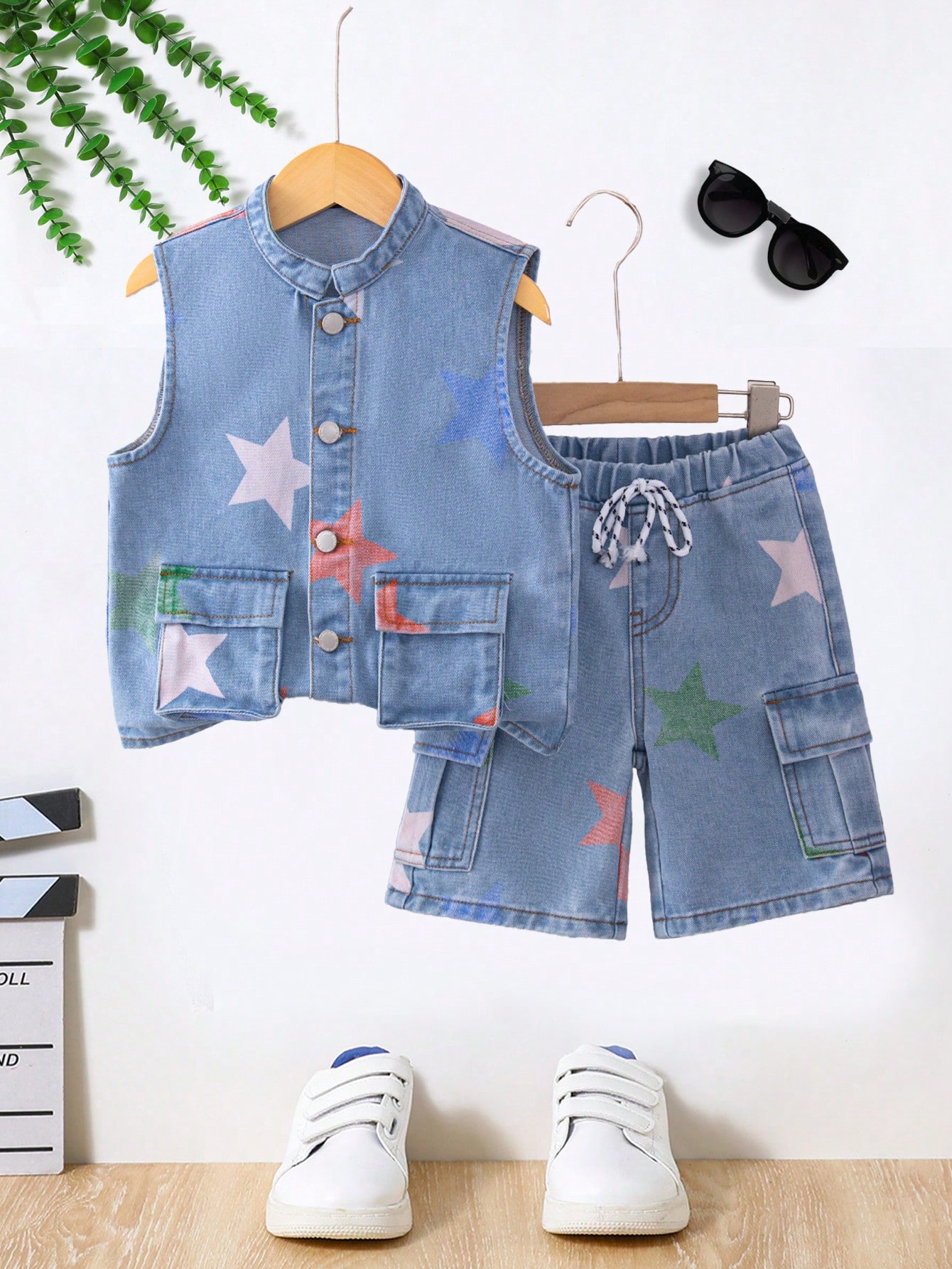 Young Boys Denim Two-piece Outfits