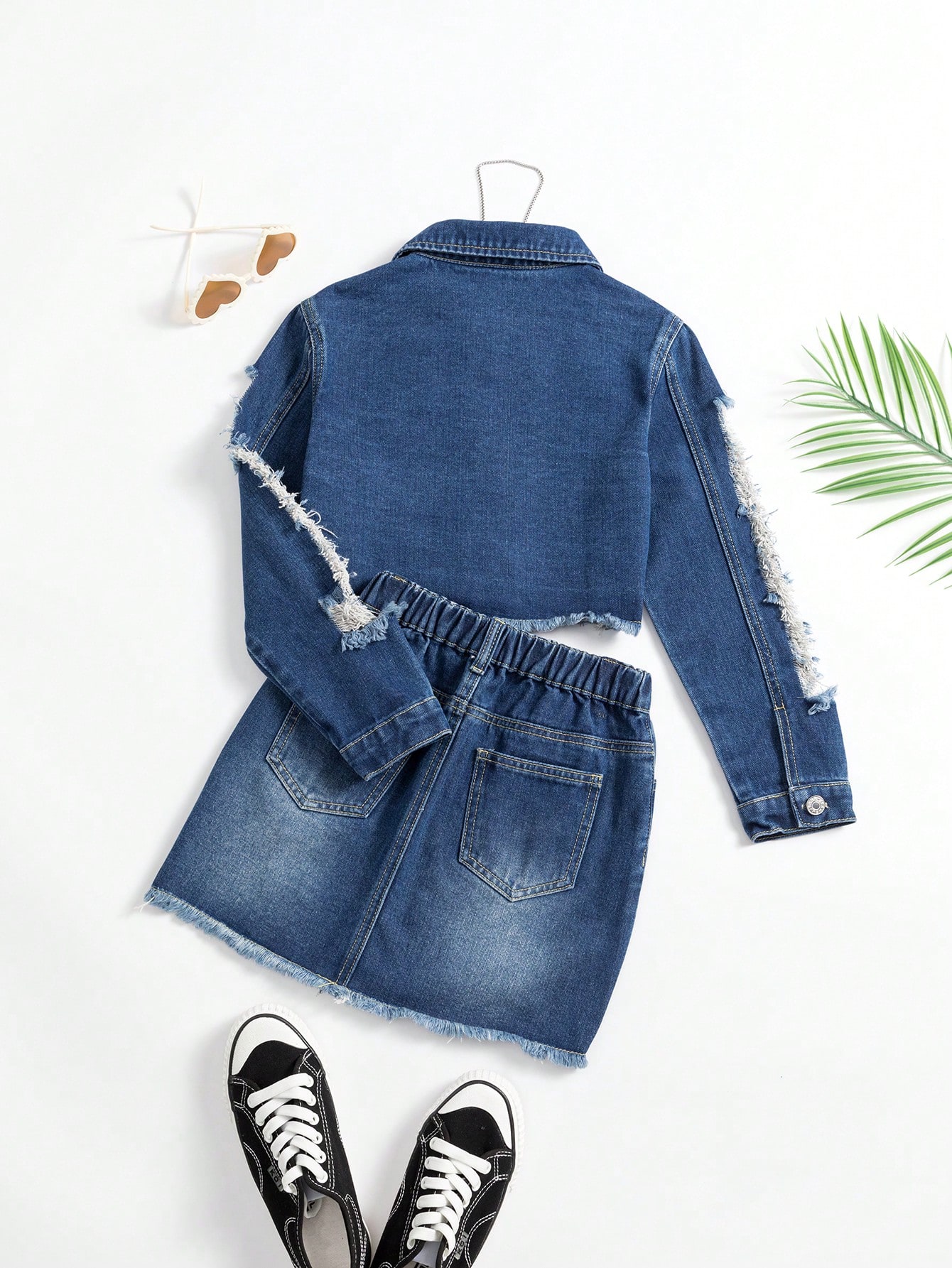 Tween Girls Denim Two-piece Outfits