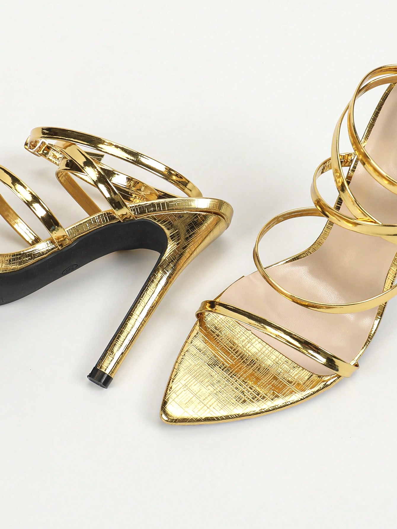 In Gold Women Heeled Sandals