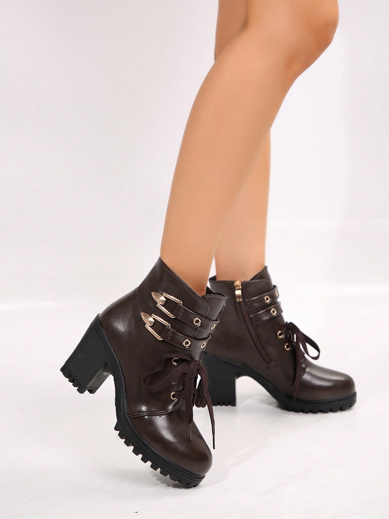 In Coffee Brown Women Fashion Boots