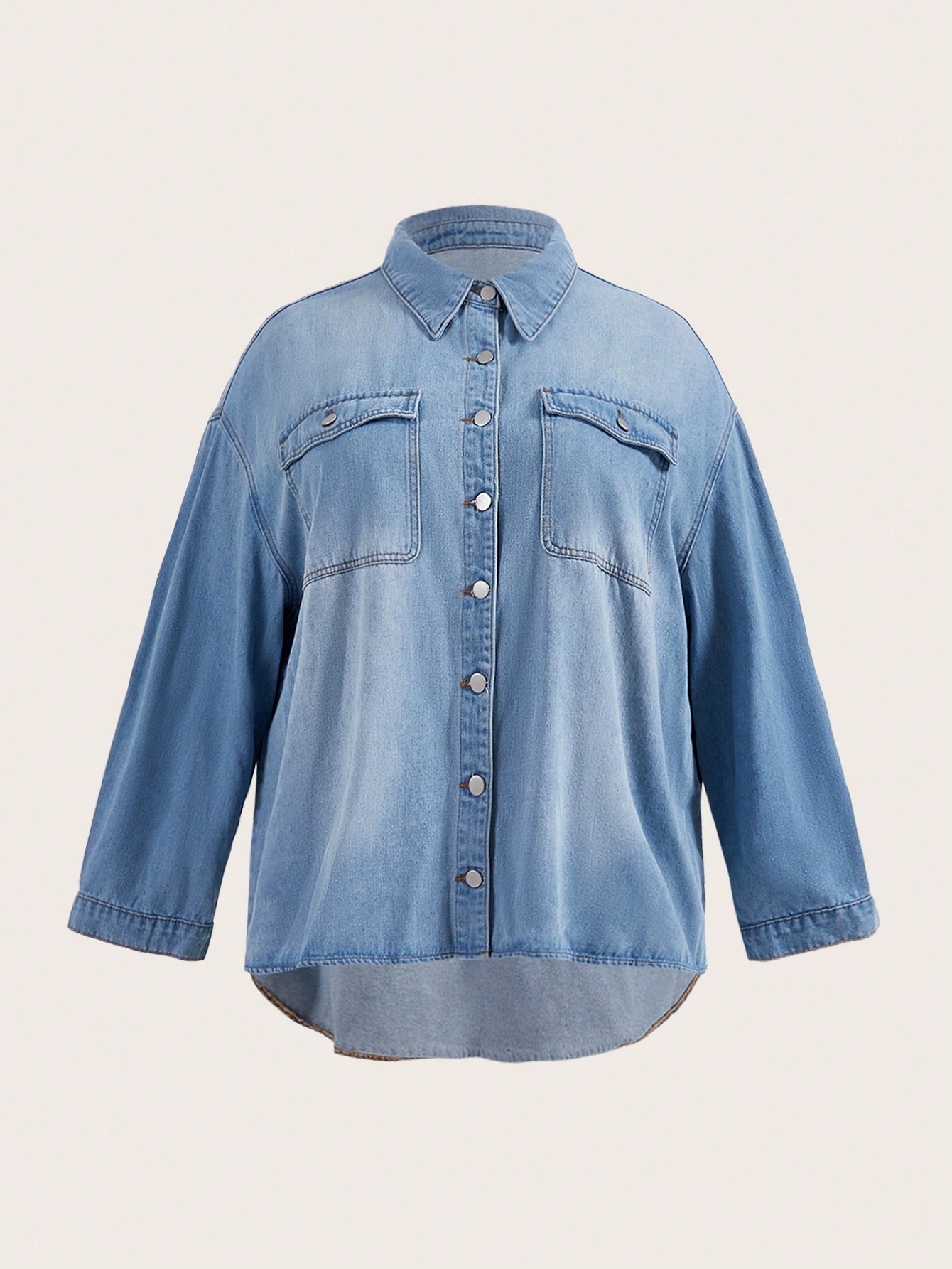 In Blue Plus Size Denim Tops