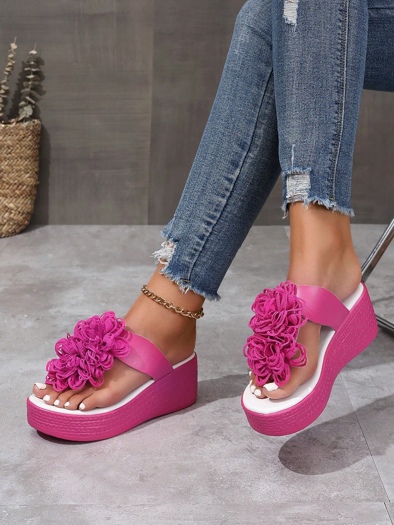 In Hot Pink Women Platforms & Wedge Sandals