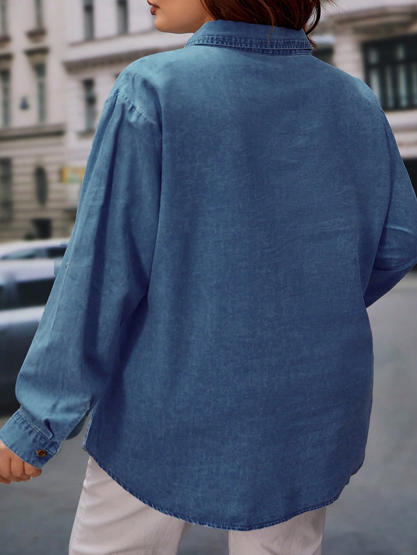 In Blue Plus Size Denim Tops