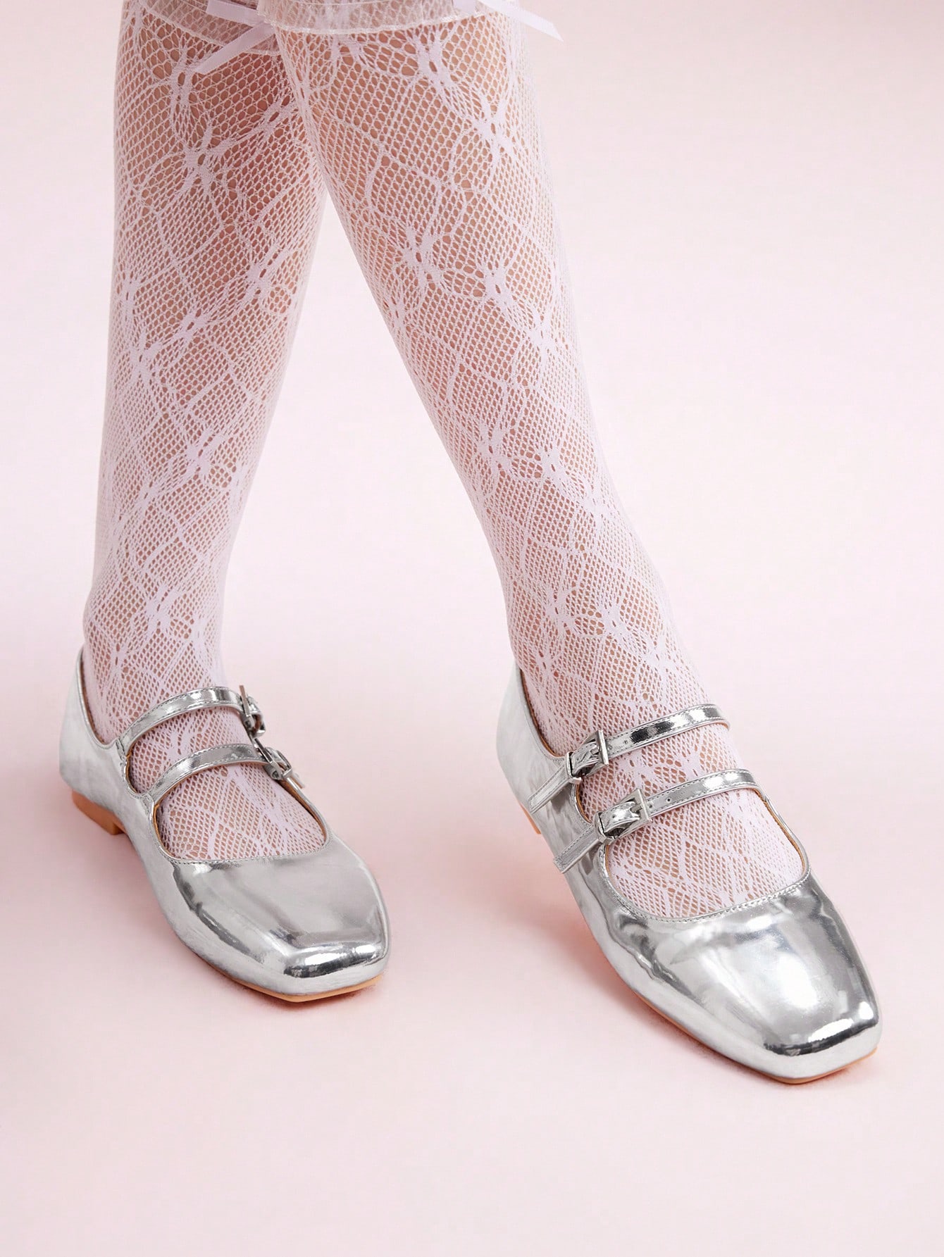 In Silver Women Flats