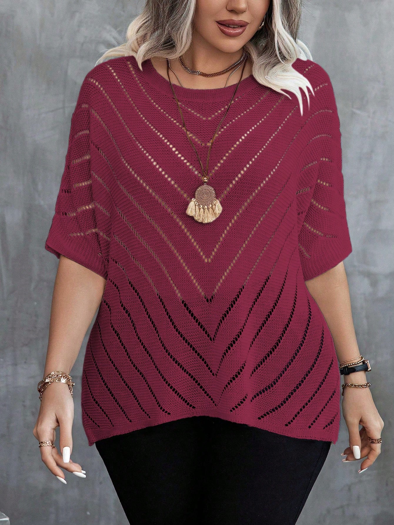 In Casual Plus Size Knit Tops