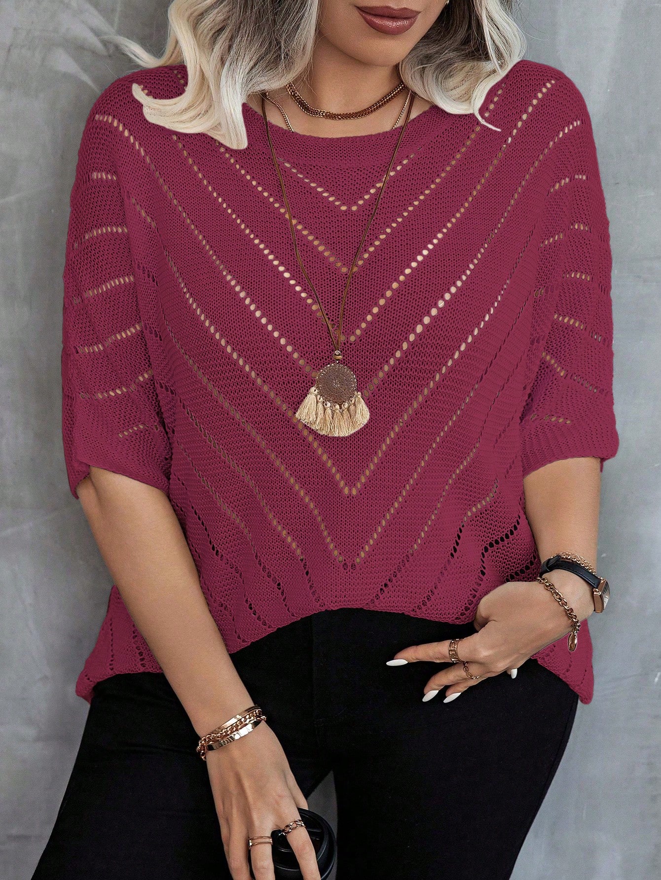 In Casual Plus Size Knit Tops