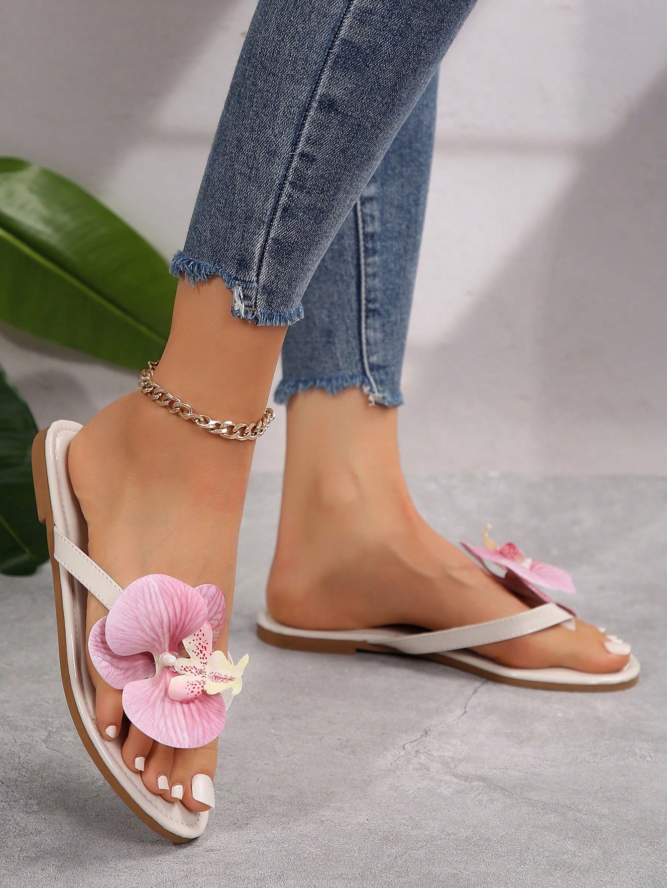 In Beige Women Flat Sandals