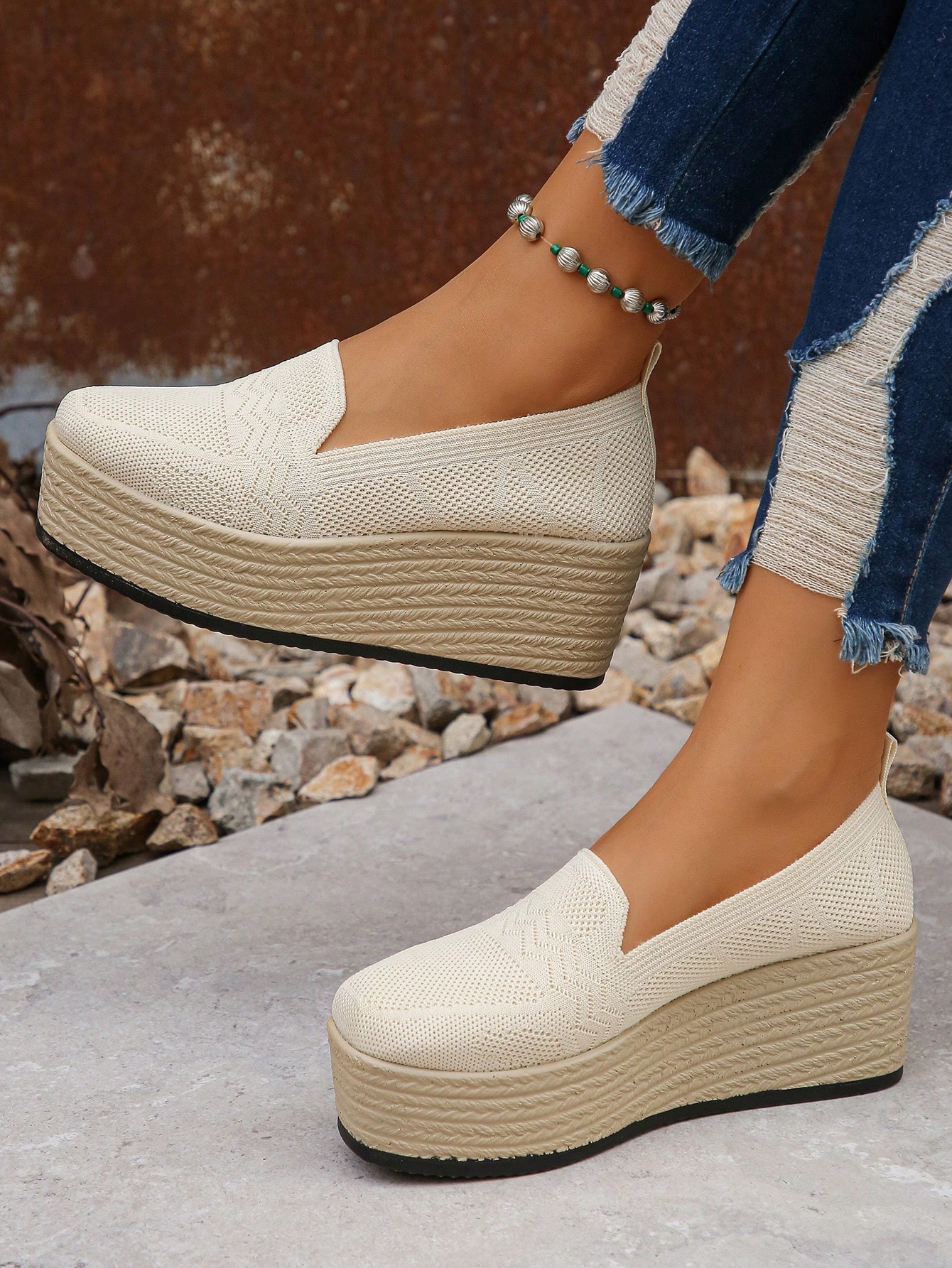 In Beige Women Wedges & Flatform