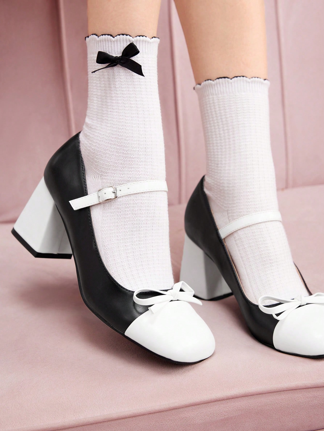 In Black and White Women Pumps