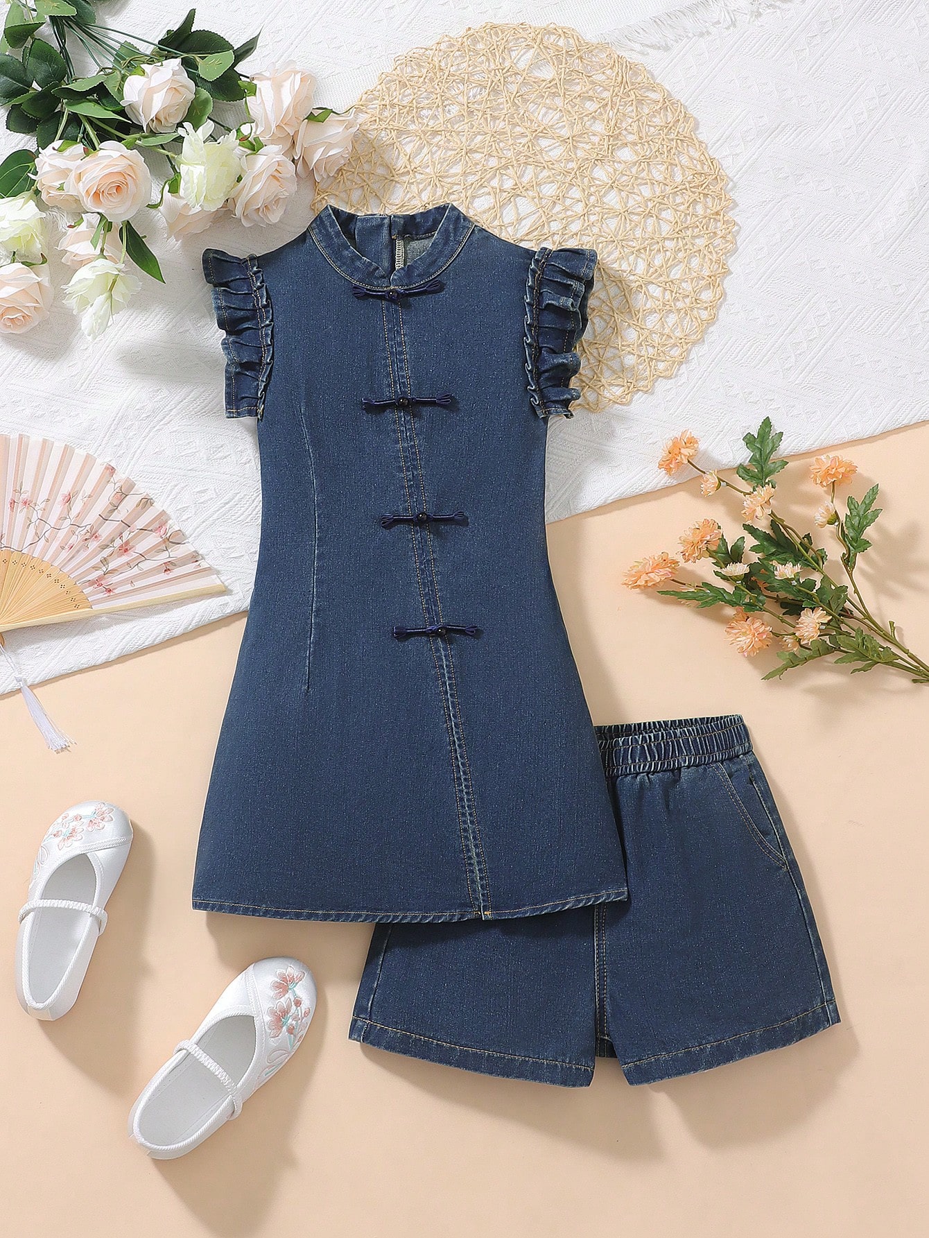 Tween Girls Denim Two-piece Outfits