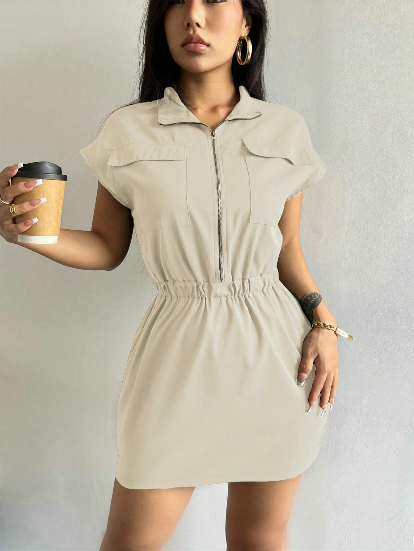 In Beige Women Dresses