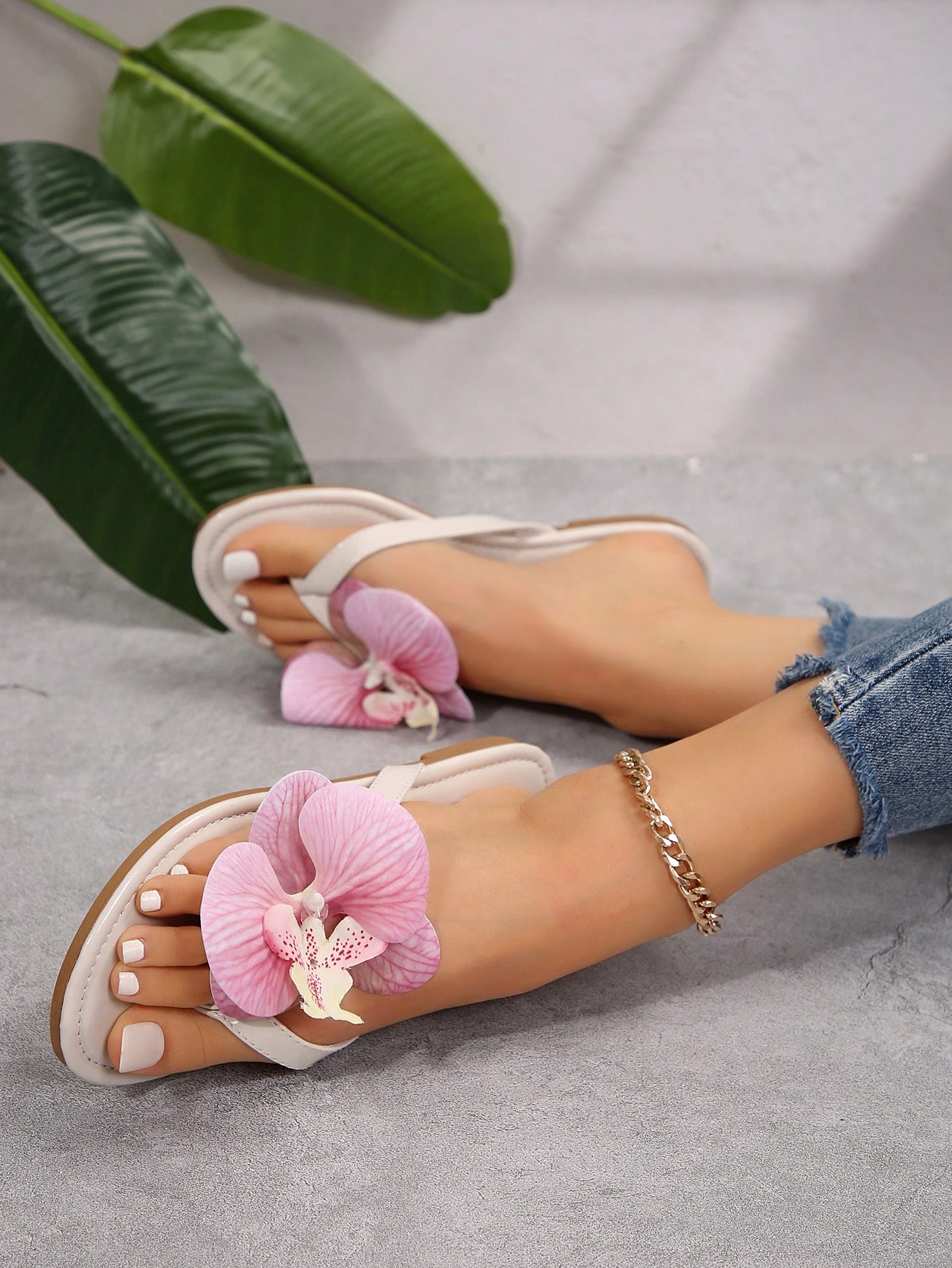 In Beige Women Flat Sandals